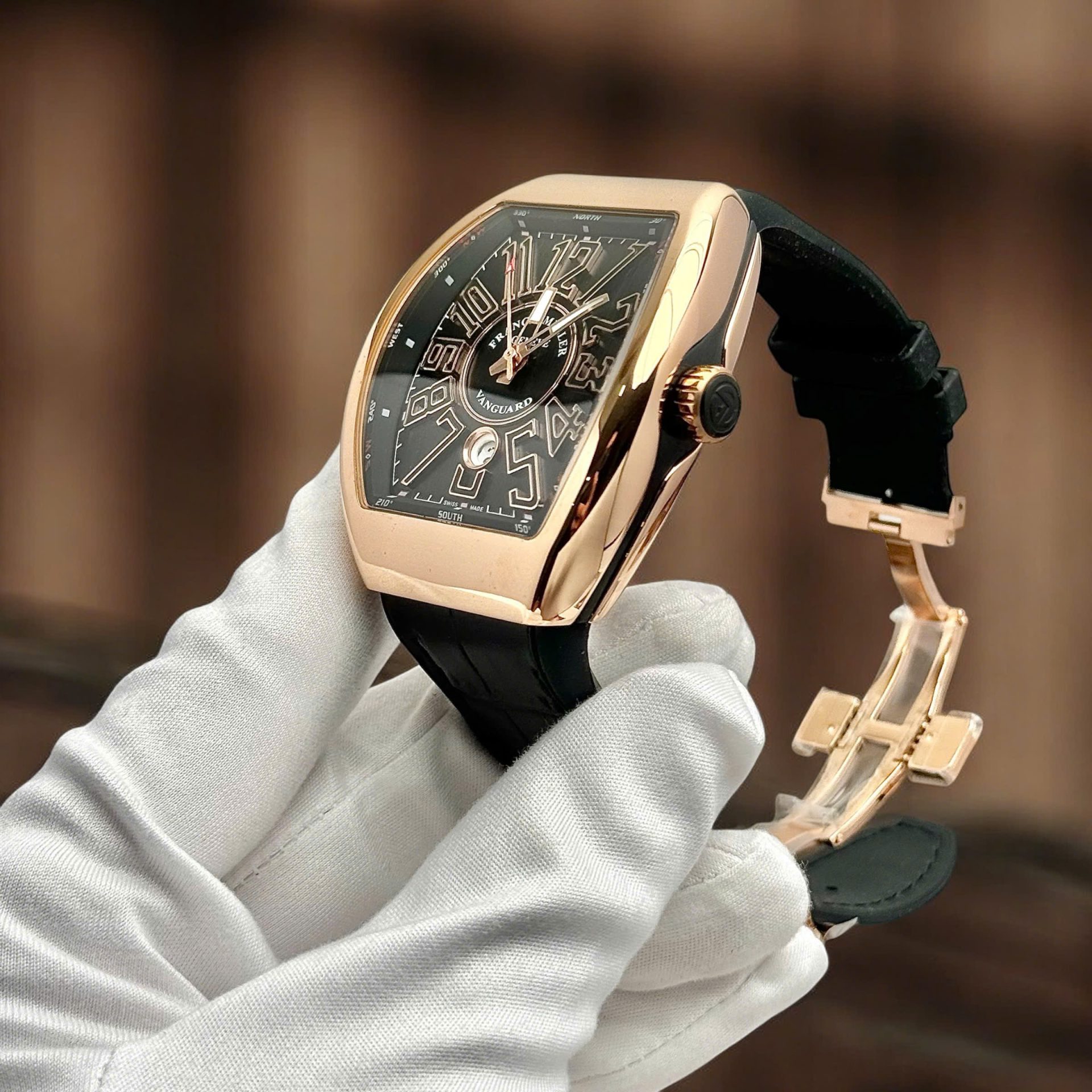 Franck Muller Luxury Replica Watches Vanguard V45 Rose Gold Men s ABF Factory 45mm