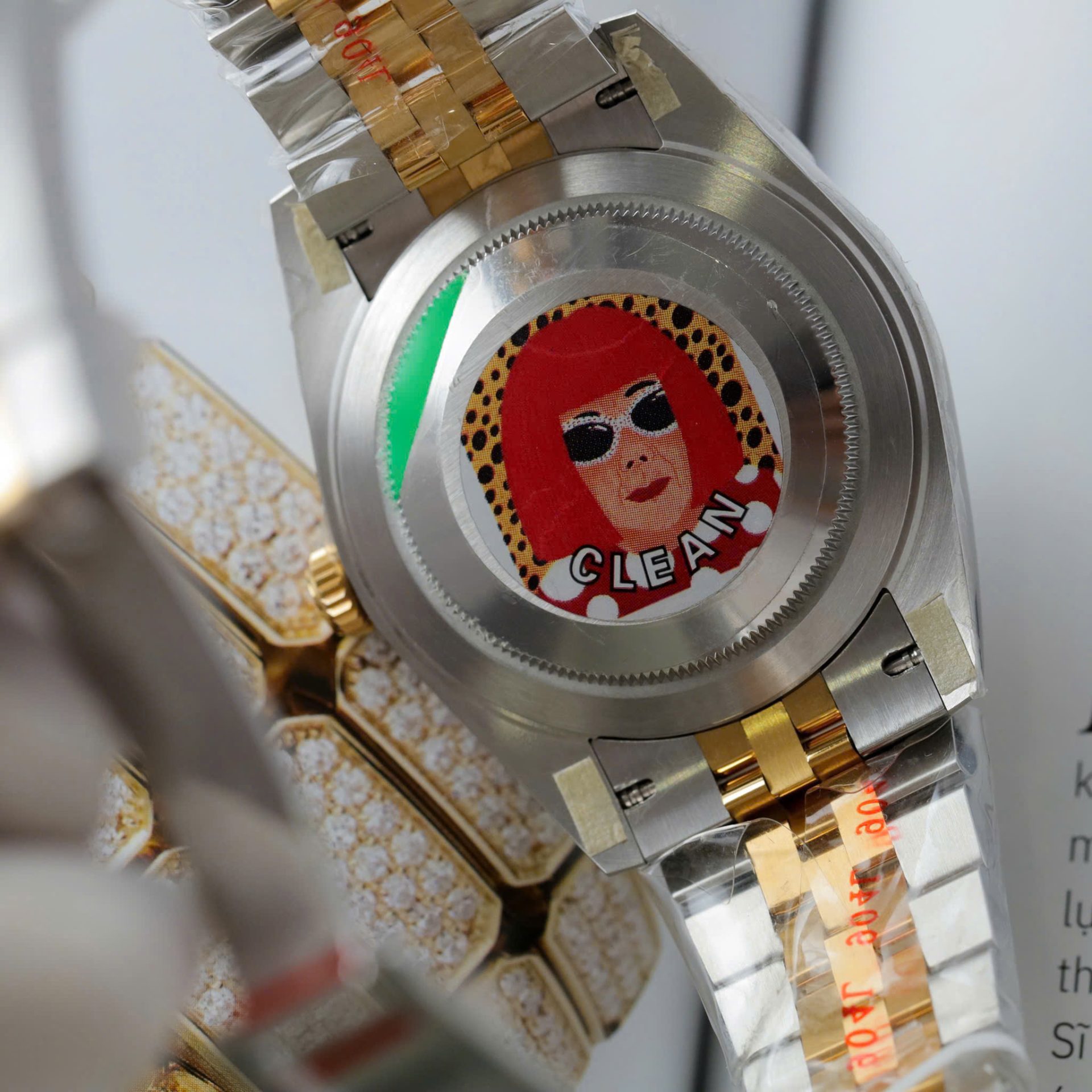 Rolex DateJust Replica Watches Black Dial Moissanite Diamonds Clean Factory 41mm