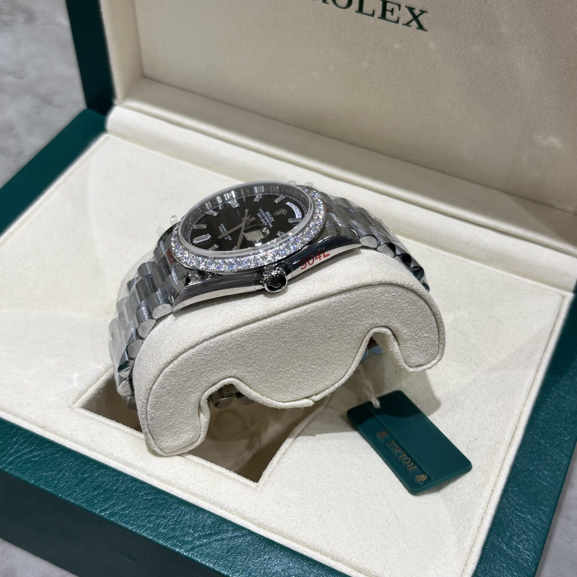 Rolex Replica Watch Day-Date 228236 Moissanite Diamond Black Dial 168gram GM V3 40mm