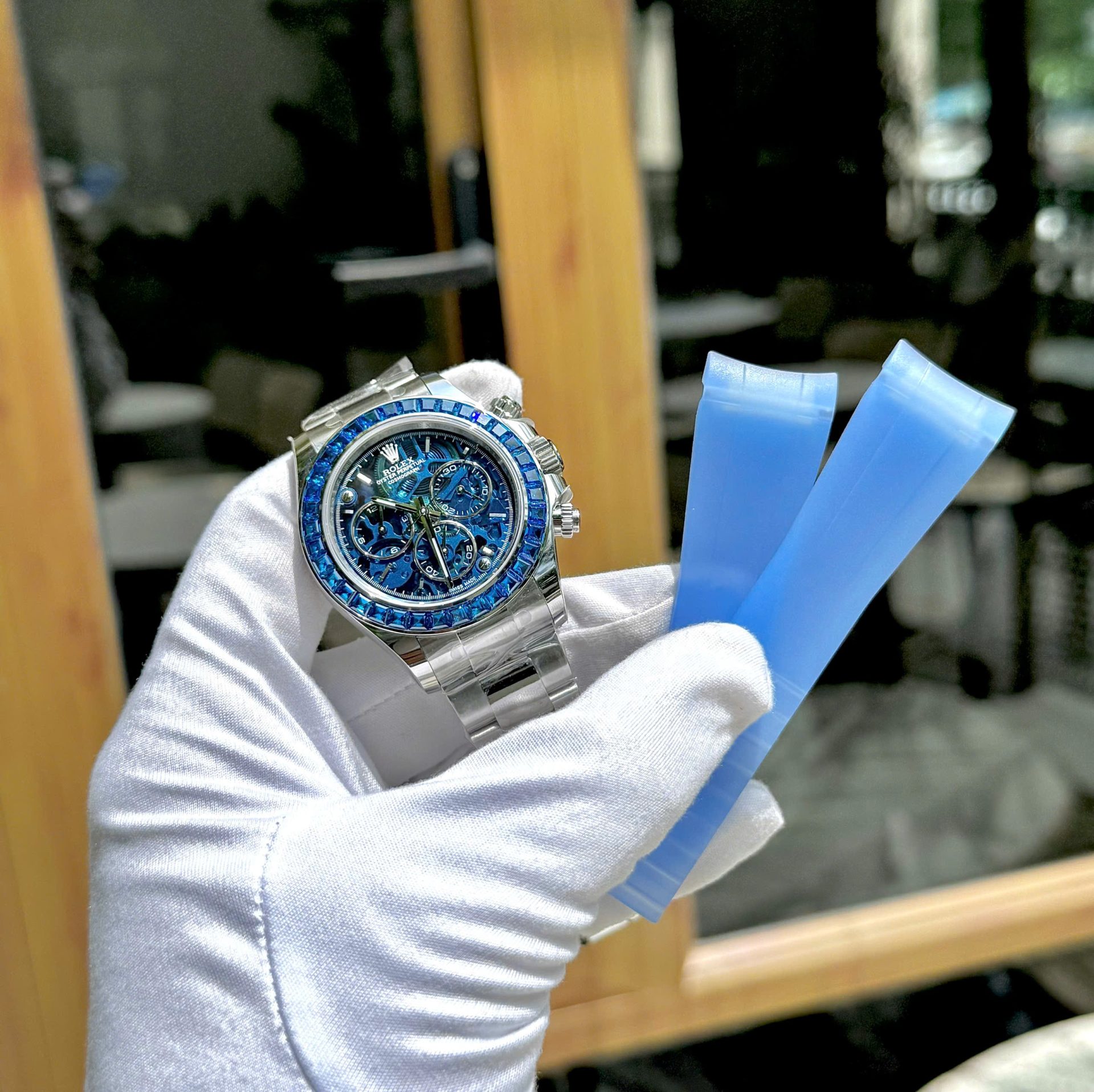 Rolex Luxury Replica Watches Daytona Arolla Challenge Blue Stone Automatic Swis Movmenet 40mm