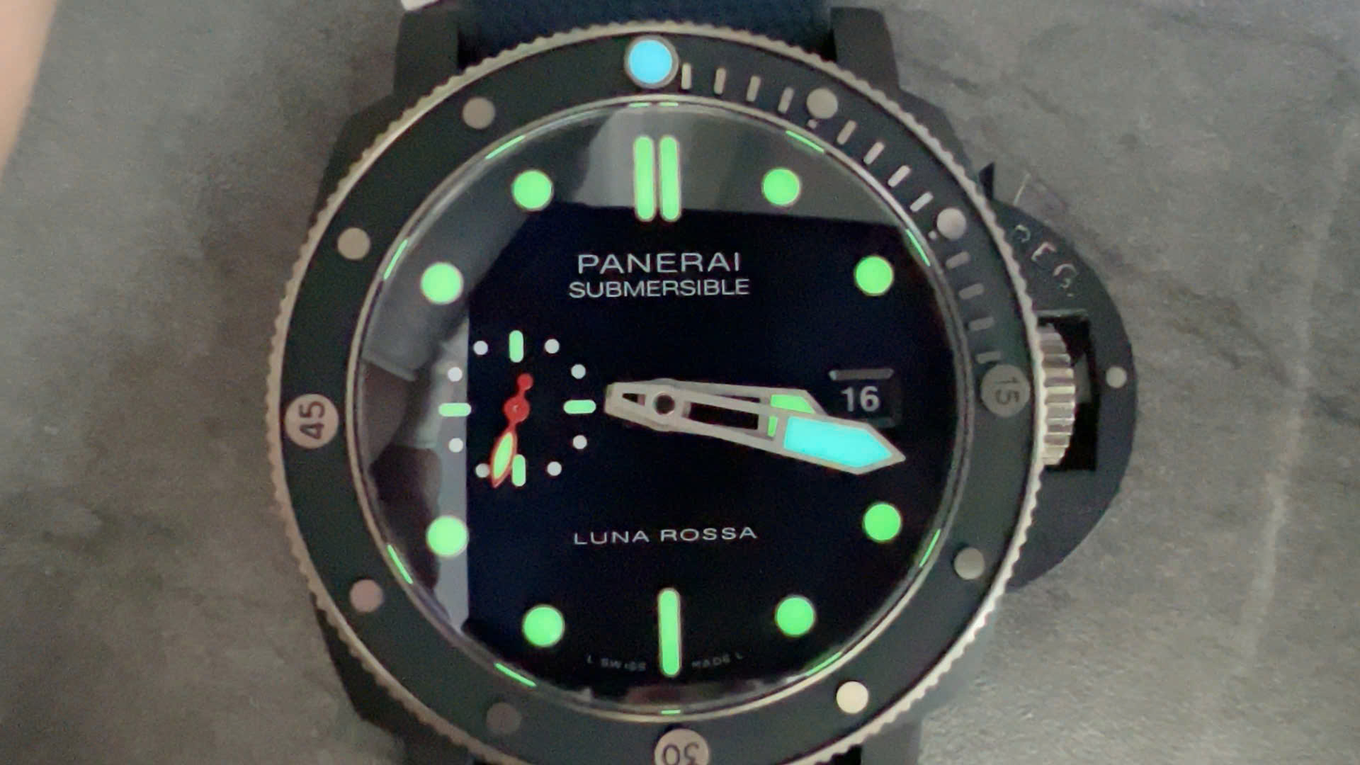 Panerai Replica Watch Submersible GMT Luna Rossa Titanio PAM01507 Blue Dial VSF 42mm