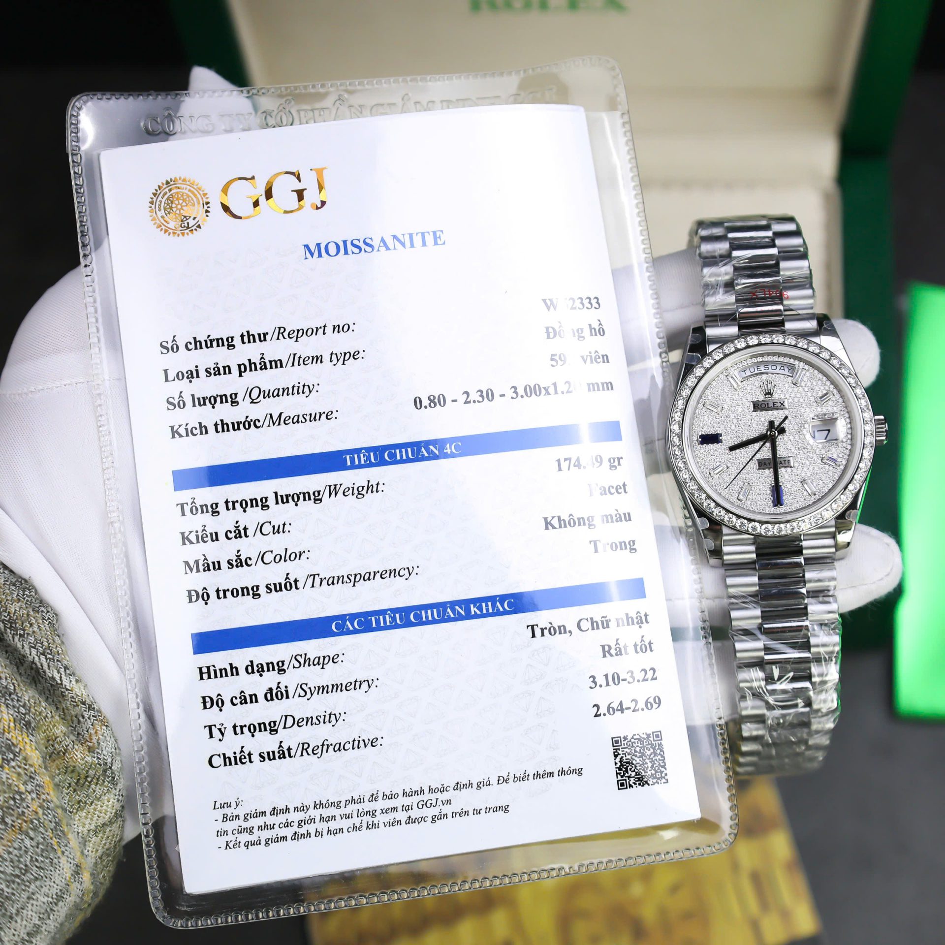 Rolex Day-Date Best Copies Watch Diamonds Moissanite Custom GM Factory 40mm