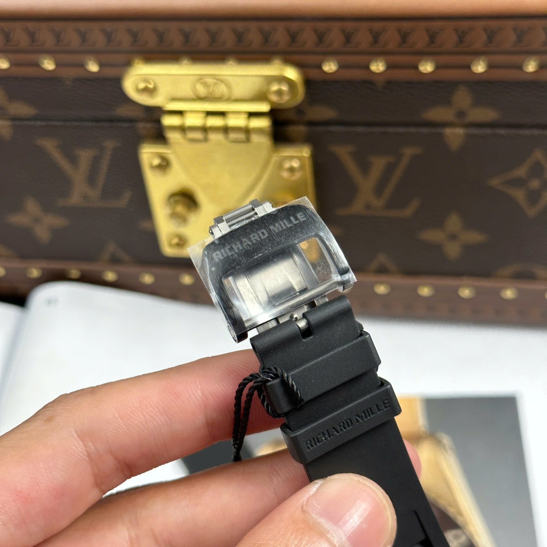 Richard Mille RM35-01 Rafael Nadal Carbon NTPT Replica Watches Black Rubber Strap ZF Factory 49,9x43mm
