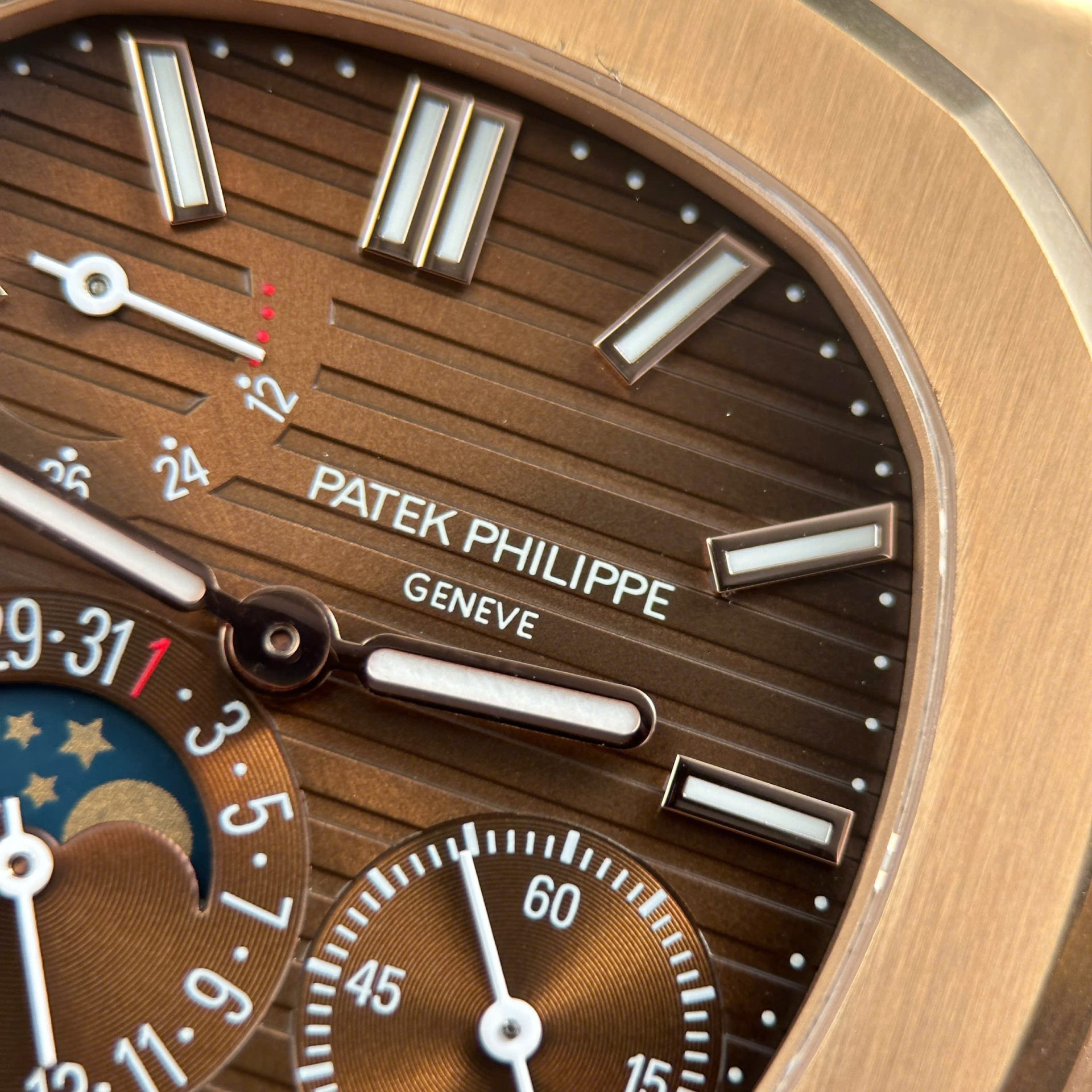 Patek Philippe Nautilus 5712R Knock Off Watches Brown Dial Metal Wire PPF Factory Version 3 40mm