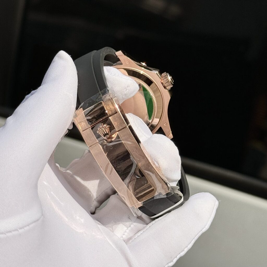 Rolex Yacht-Master Replica 11 Watch Gold Wrapped Black Dial 40mm