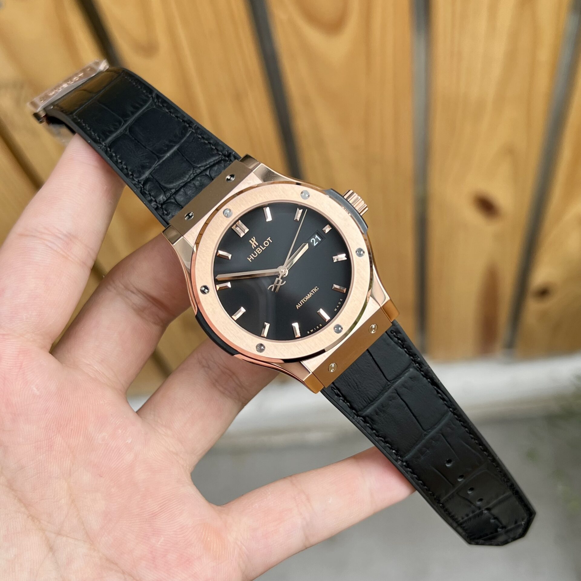 Hublot Replica 1:1 Watch Classic Fusion Titanium King Gold Black JJF 2023 42mm