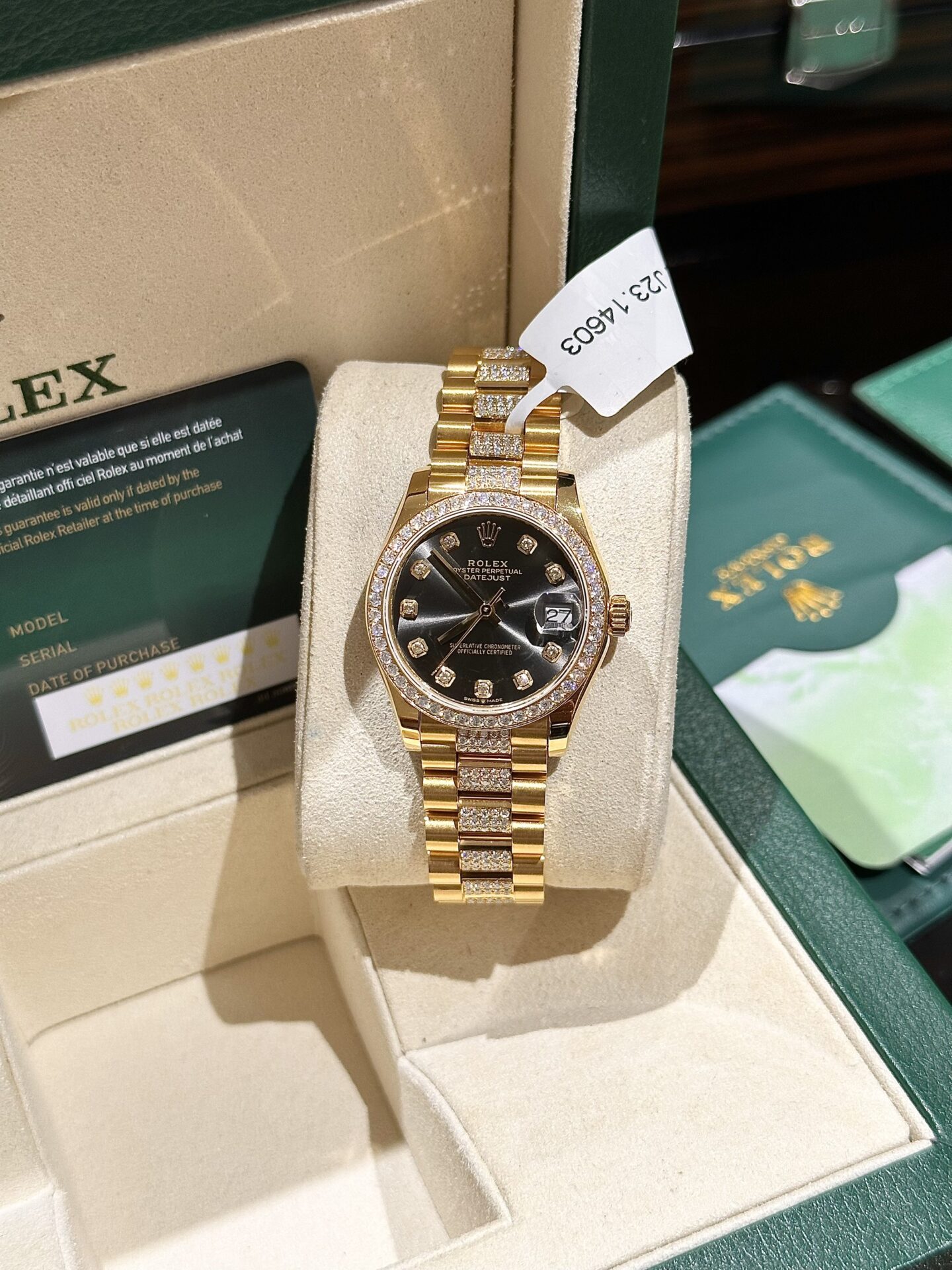Rolex Rep 11 Watch DateJust Women s 18K Gold Wrapped With Moissanite Diamonds 31mm