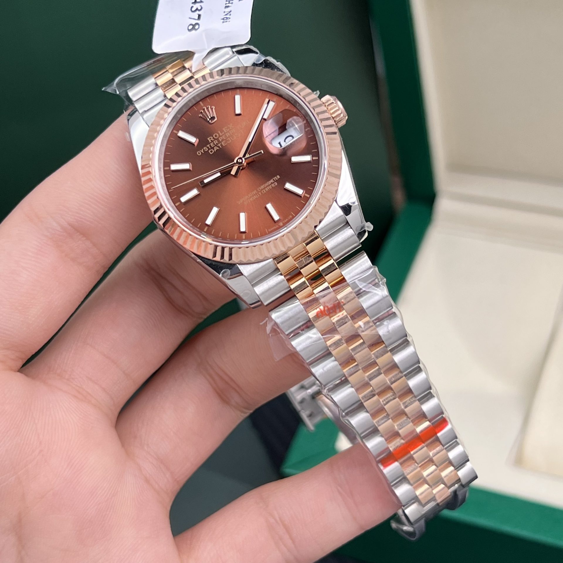 Rolex Rep 11 Watch DateJust 18K Rose Gold Wrapped Chocolate Dial GM Factory 36mm