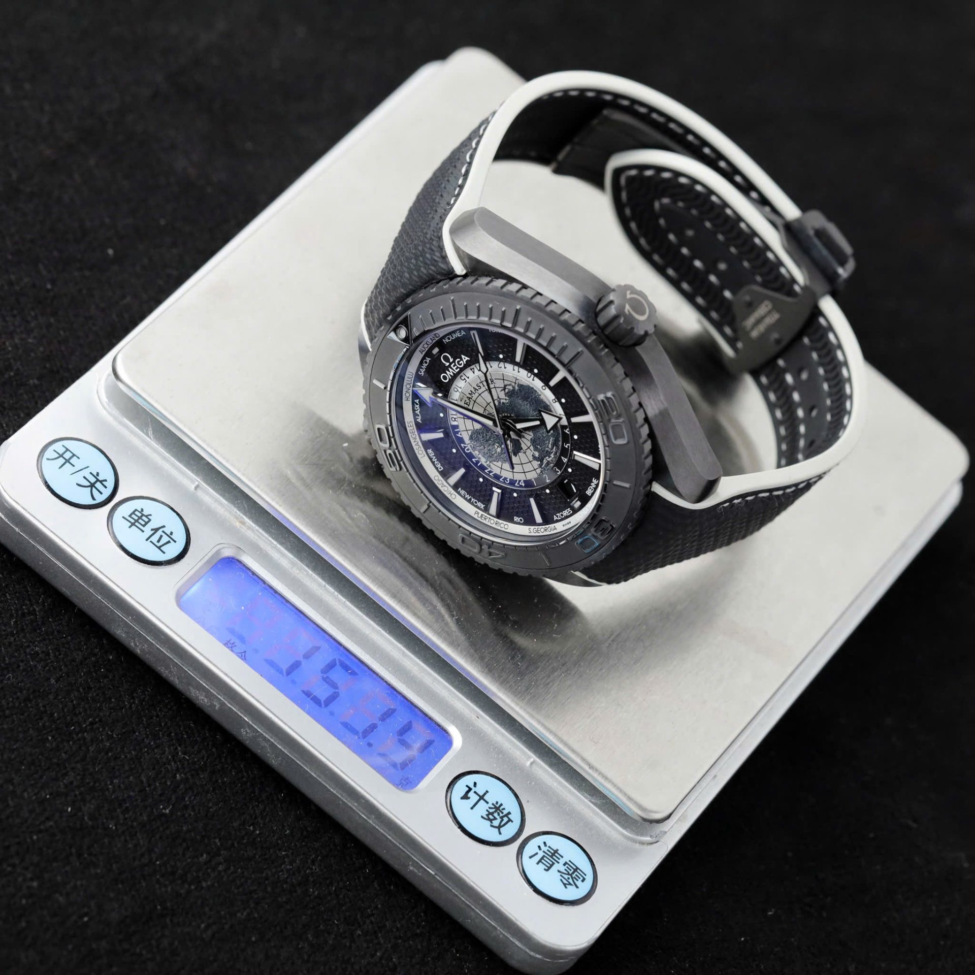 Omega Seamaster Planet Ocean Worldtimer Imitation Watches Black Ceramic Rubber Strap VS Factory 45.5mm