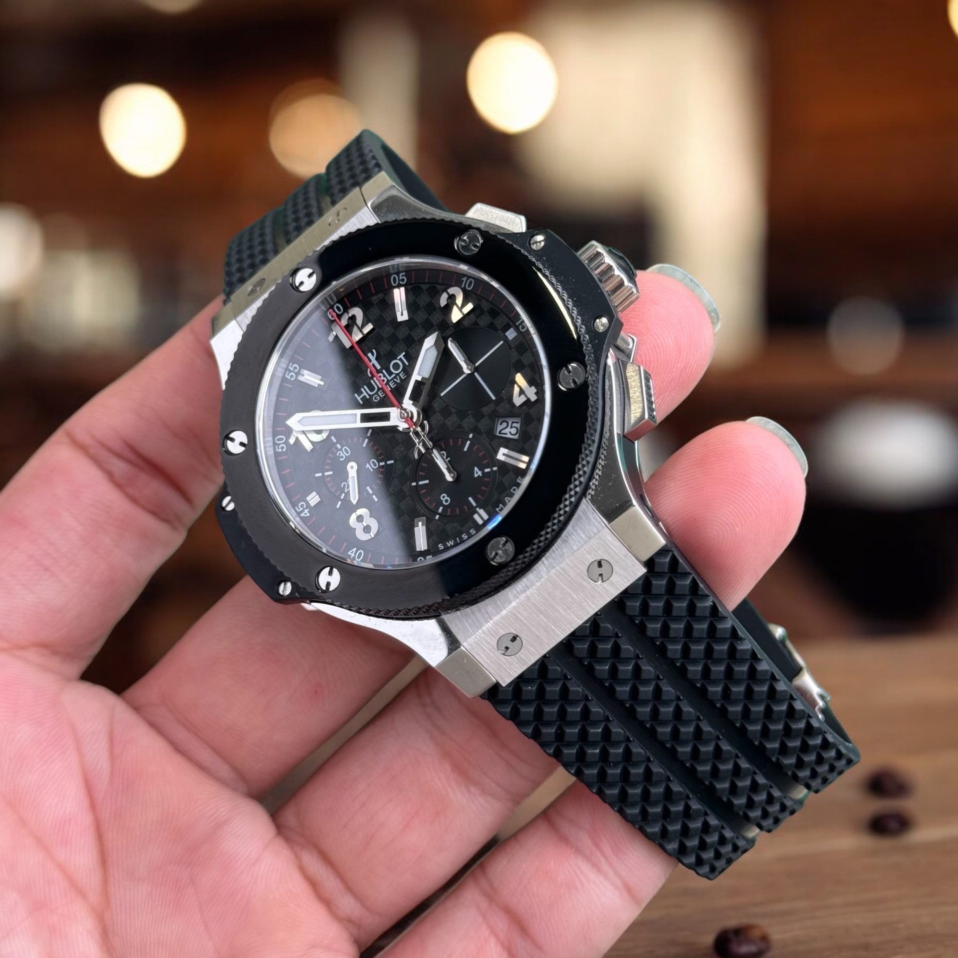 Hublot Replica 1:1 Watch Big Bang Chronograph Titanium Black Ceramic Bezel 44mm
