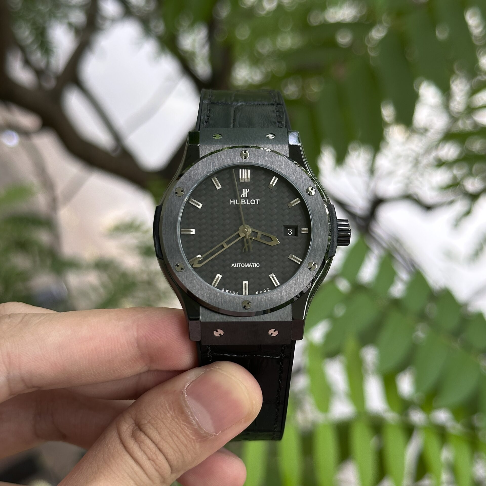 Hublot Classic Fusion Ceramic Carbon High Quality Replica Watch JJZ 42mm