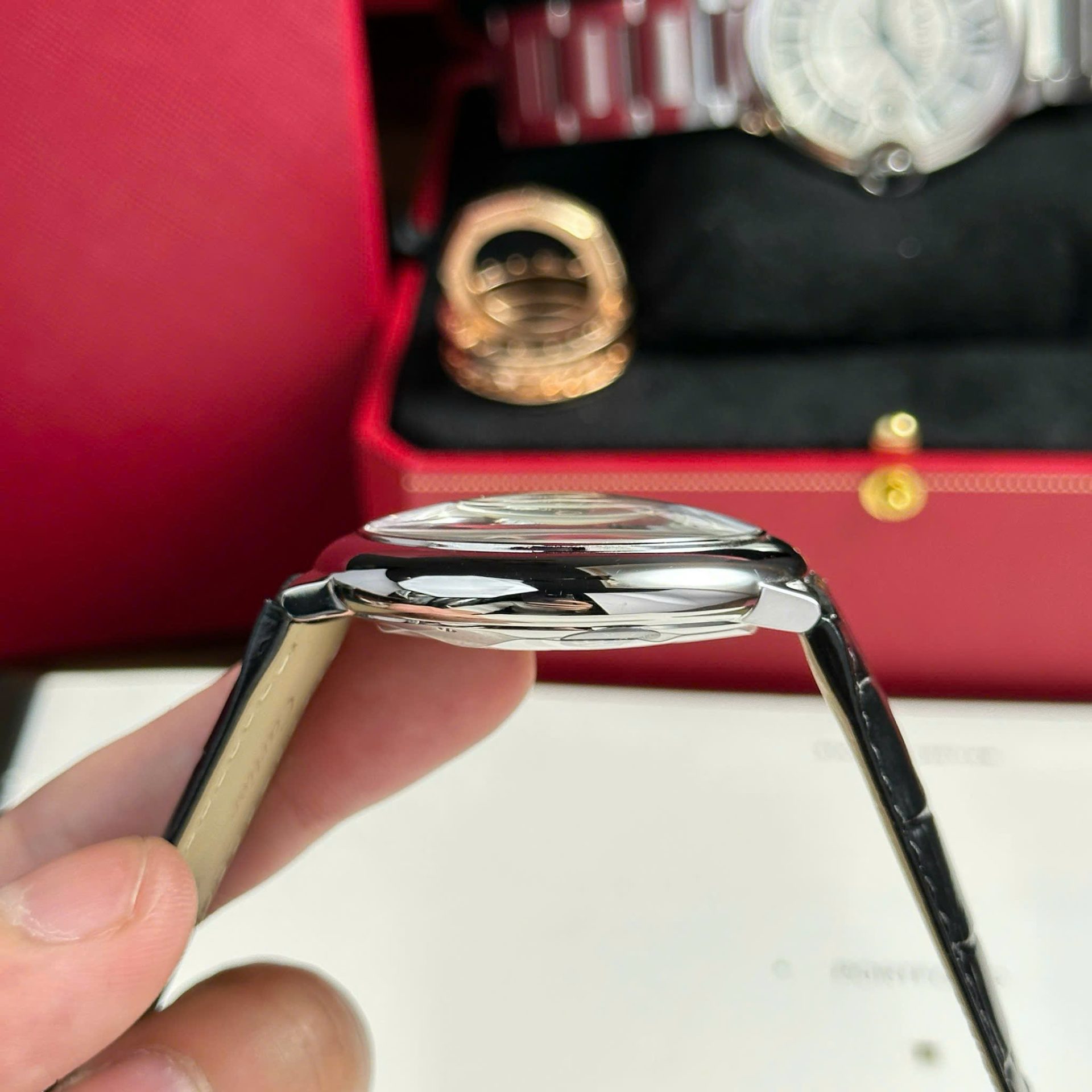 Cartier Ballon Bleu Replica Watch Dial White Leather Strap AF Factory 42mm