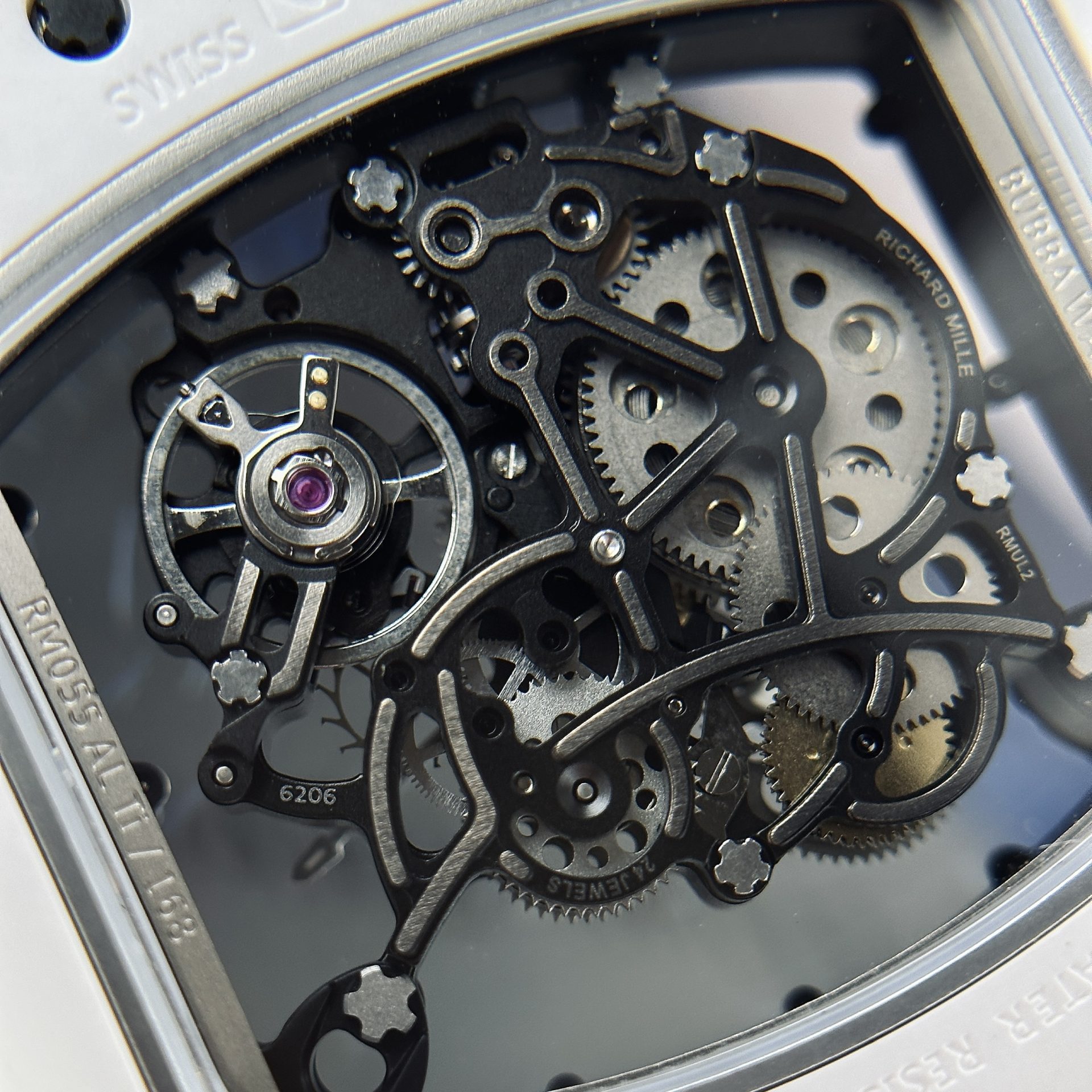 Richard Mille Rep 1:1 Watch RM055 Ceramic Bubba Watson White Factory BBR 45mm