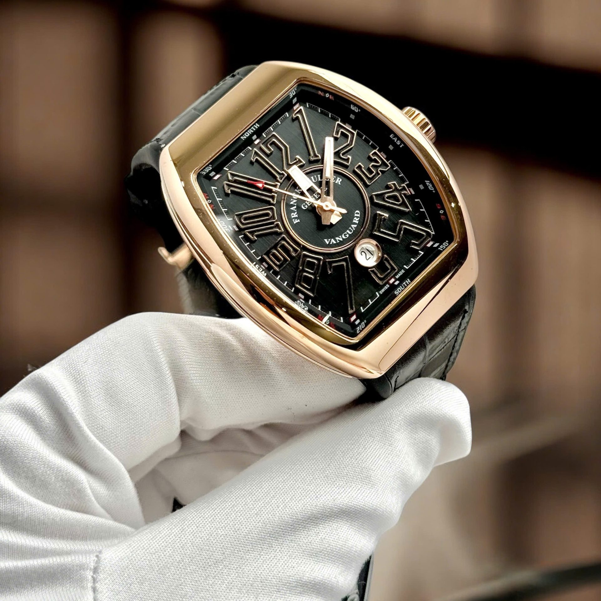 Franck Muller Luxury Replica Watches Vanguard V45 Rose Gold Men s ABF Factory 45mm