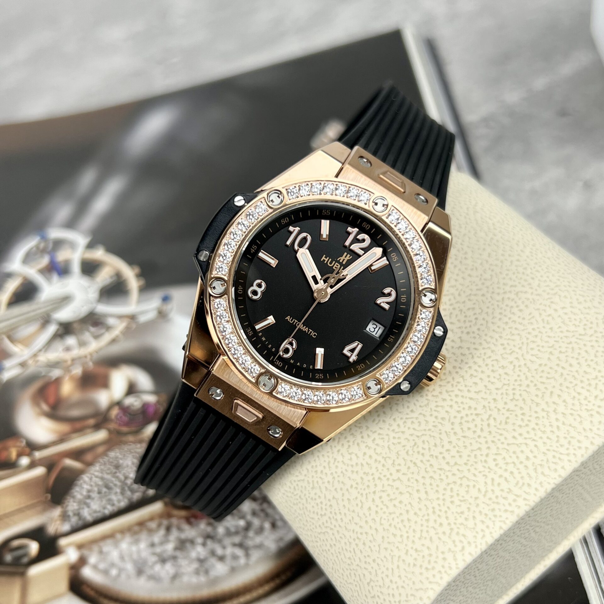 Hublot Replica 1:1 Watch Big Bang One Click King Gold Diamond Bezel HBF 39mm