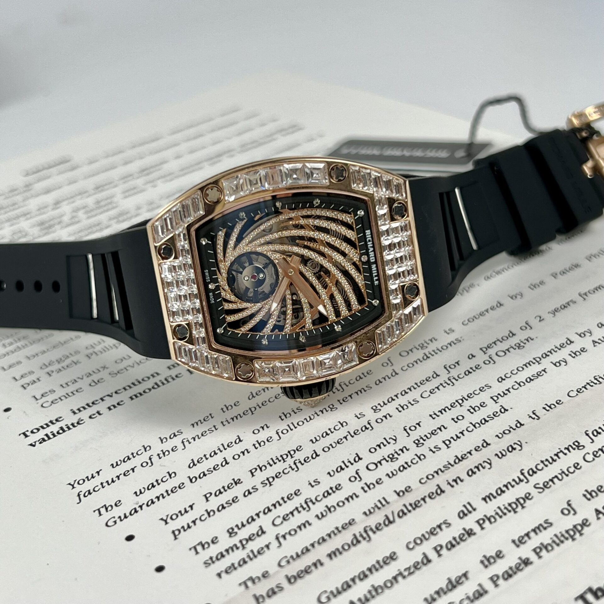 Richard Mille RM51-02 Rose Gold Baguette Replica Watch 40MM