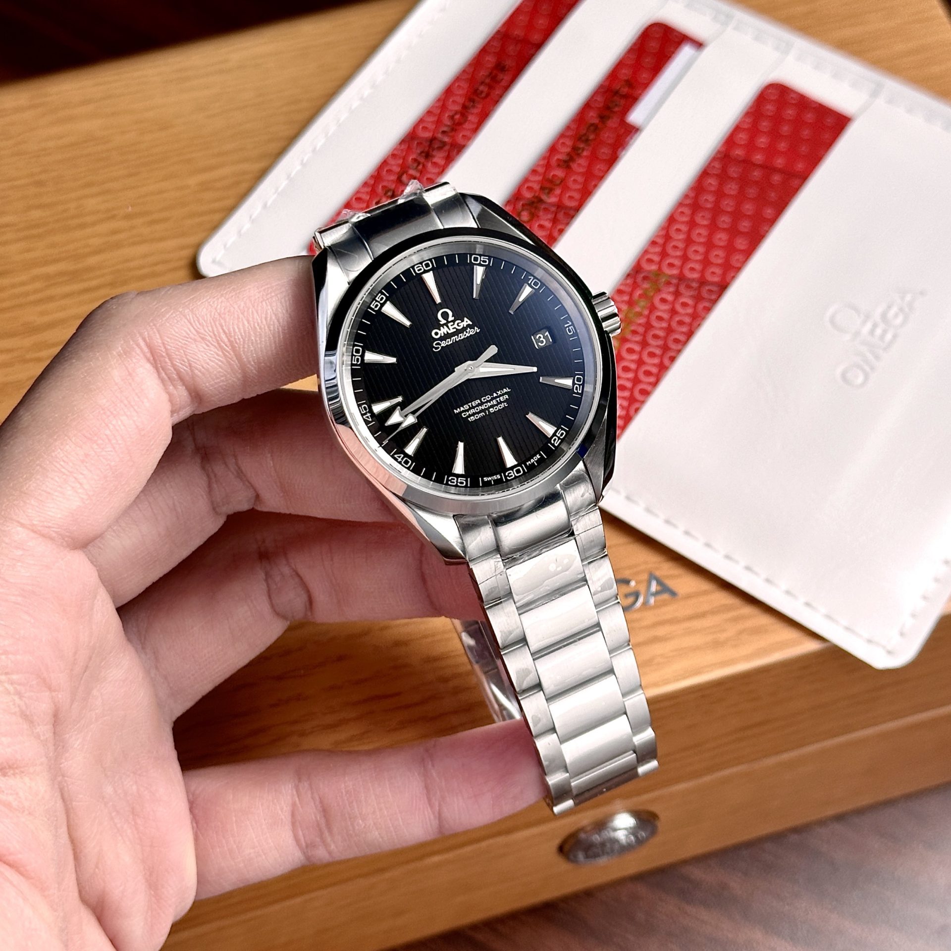 Omega Replica Watch Seamaster Co-Axial Aqua Terra Black Dial 41mm