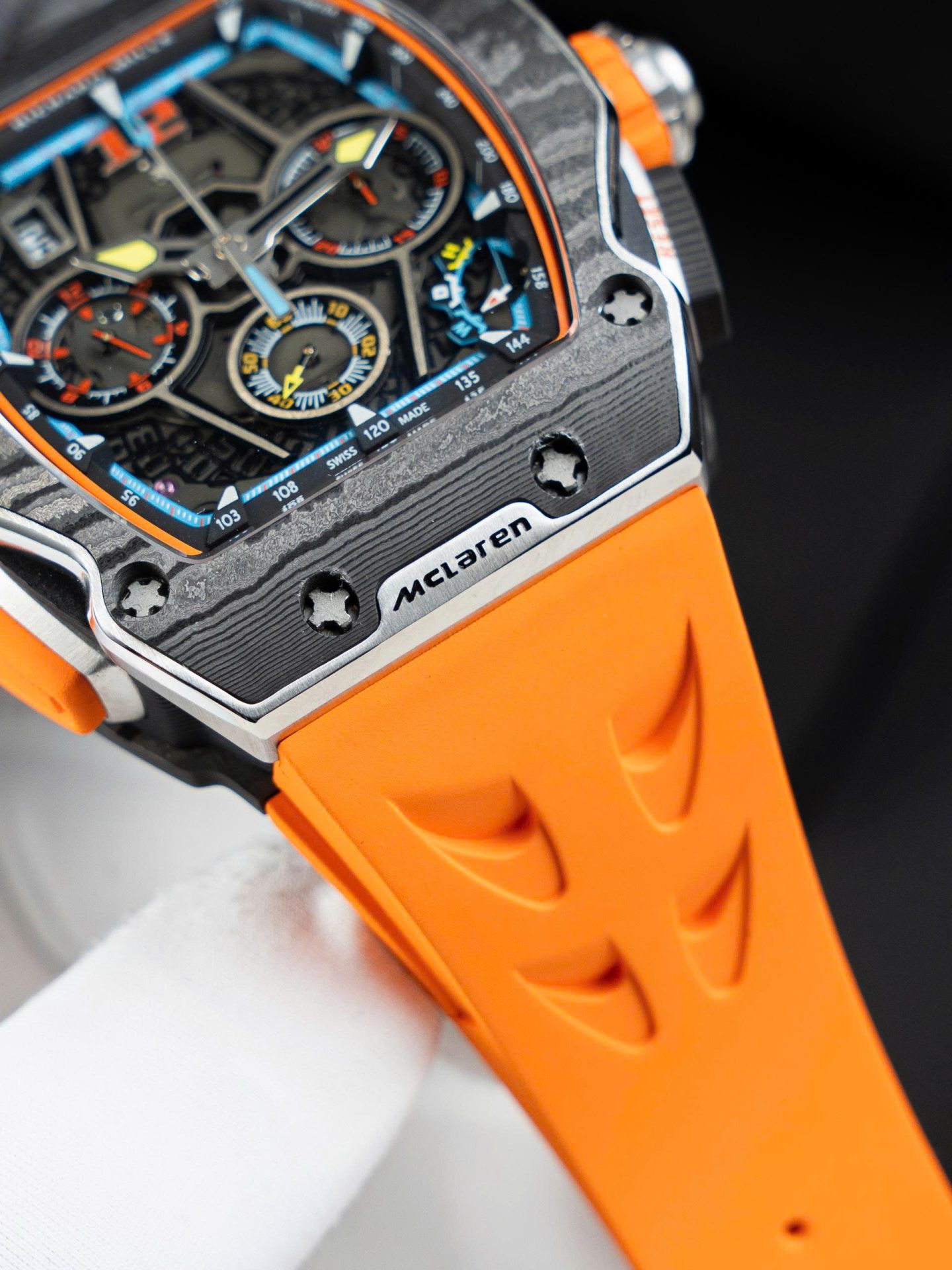 Richard Mille RM65-01 Replica Watches Orange Rubber Strap 44.5×49.9mm