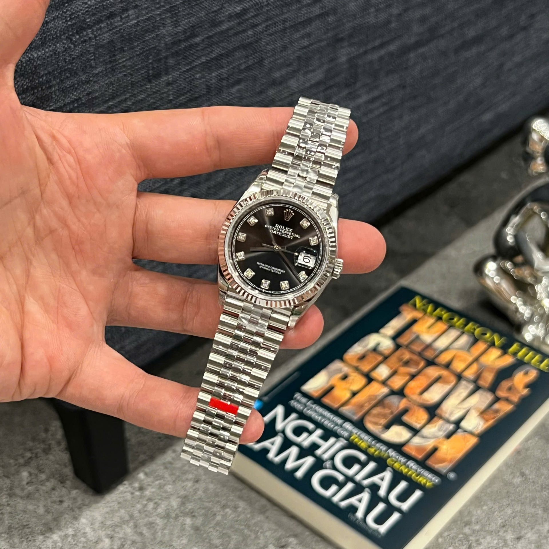 Rolex DateJust 126234 Luxury Replica Watches Black   Diamonds Dial VS Factory Men s 36mm