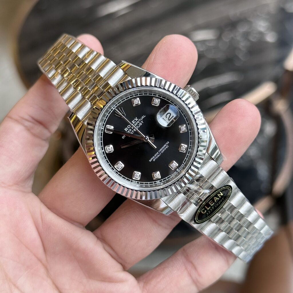 Rolex Replica 1:1 Watch Datejust 126334 Black Dial With Diamond Numbers Clean 41mm