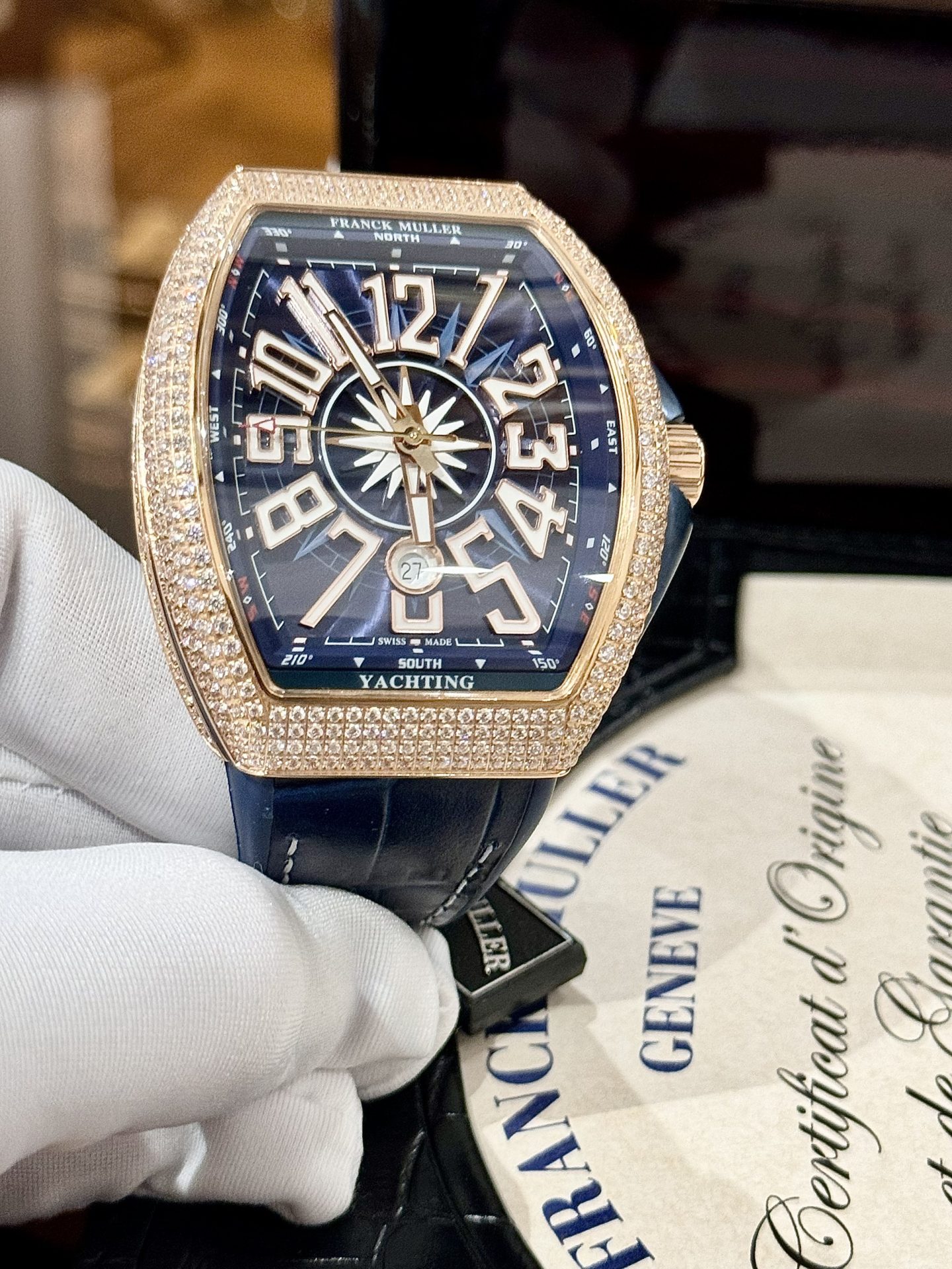 Franck Muller Replica 11 Watch Vanguard Yachting V45 SC DT Blue ABF 45mm