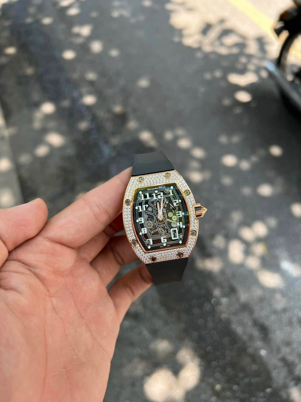 Richard Mille Replica Watch RM67 Black Dial Men s Full Diamond 40mm