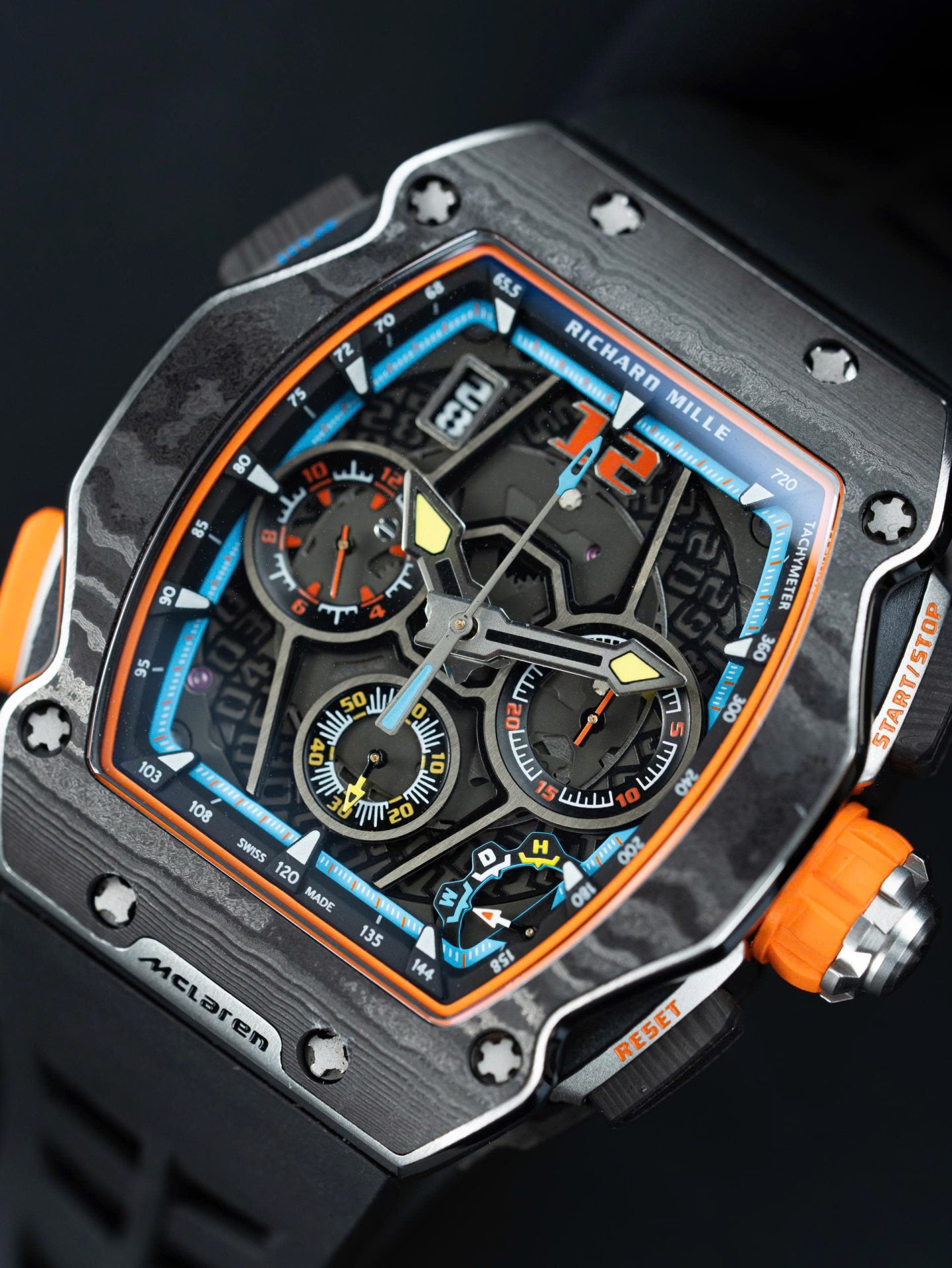 Richard Mille RM65-01 Imitation Watches Black Rubber Strap 44.5×49.9mm