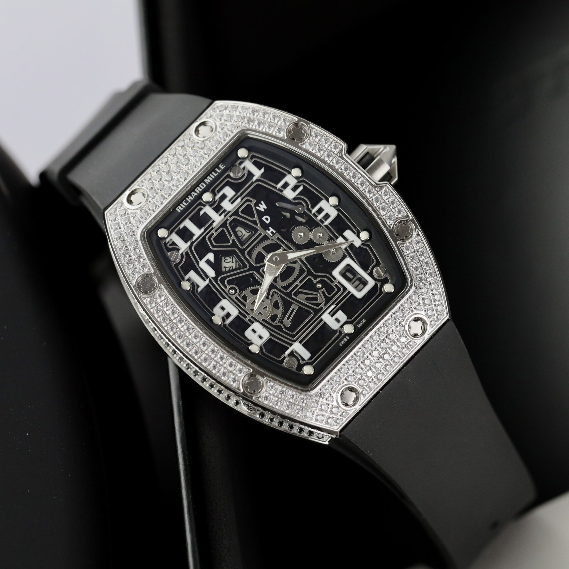 Richard Mille Replica 1:1 Watch RM67 Black Face With Stone Automatic Mechanical 40mm