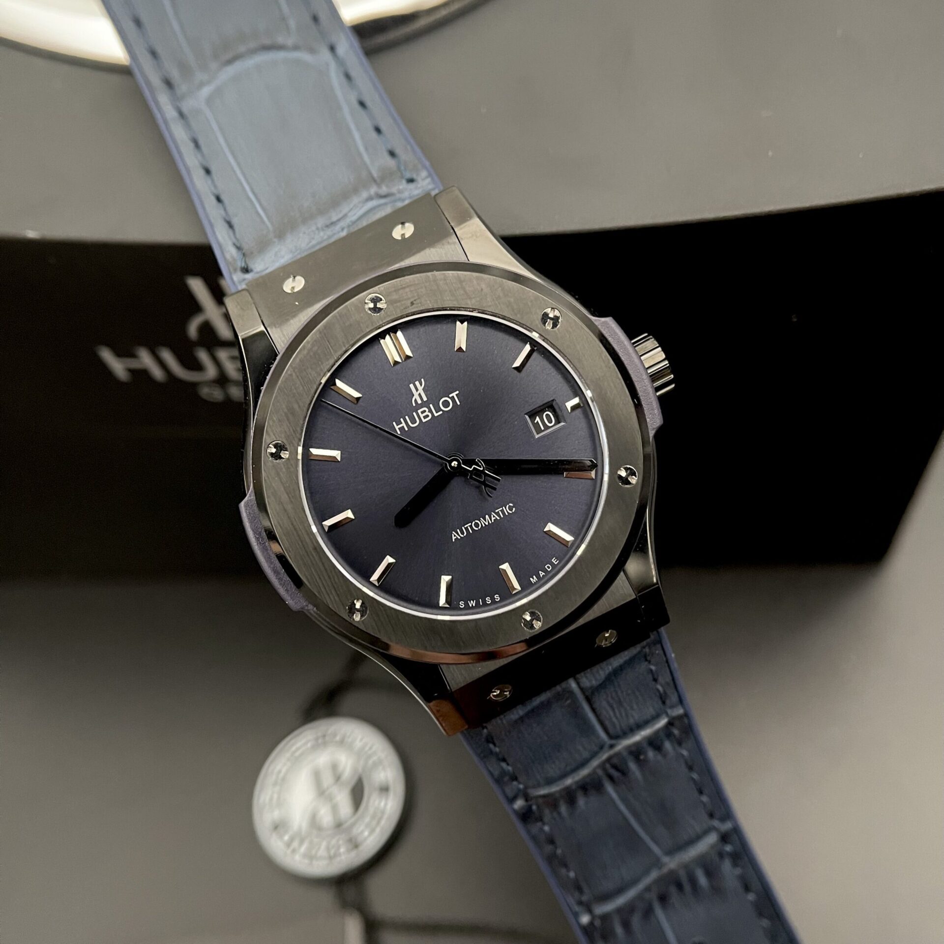 Hublot Replica 1:1 Watch Classic Fusion Blue Dial Black Case HB Factory 42mm