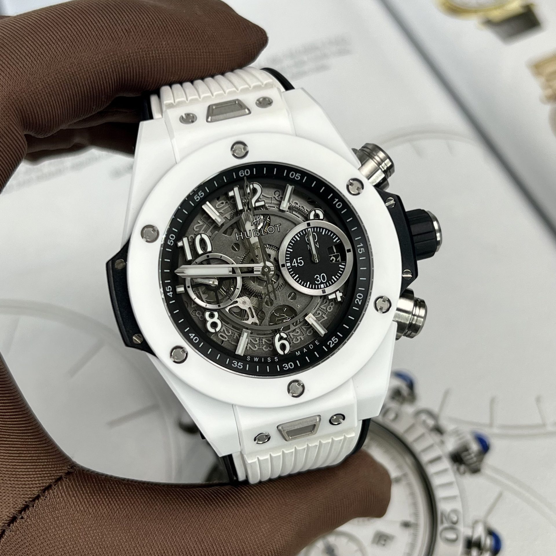 Hublot Replica 11 Watch Big Bang Unico White Ceramic Factory BBF 42mm