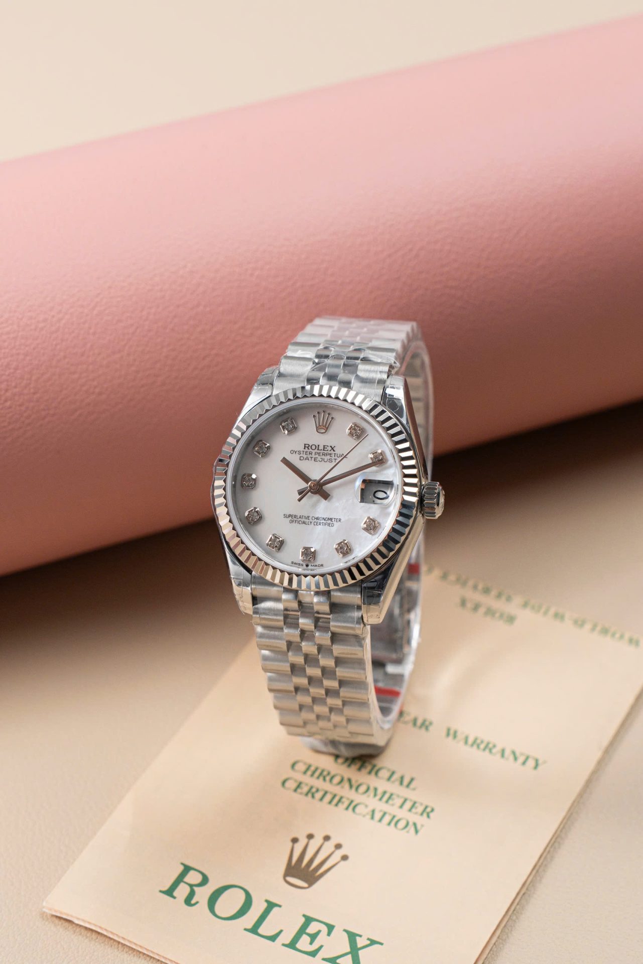 Rolex DateJust Lady Fake Watch Dial Mother Of Pearl Jubilee Strap 31mm