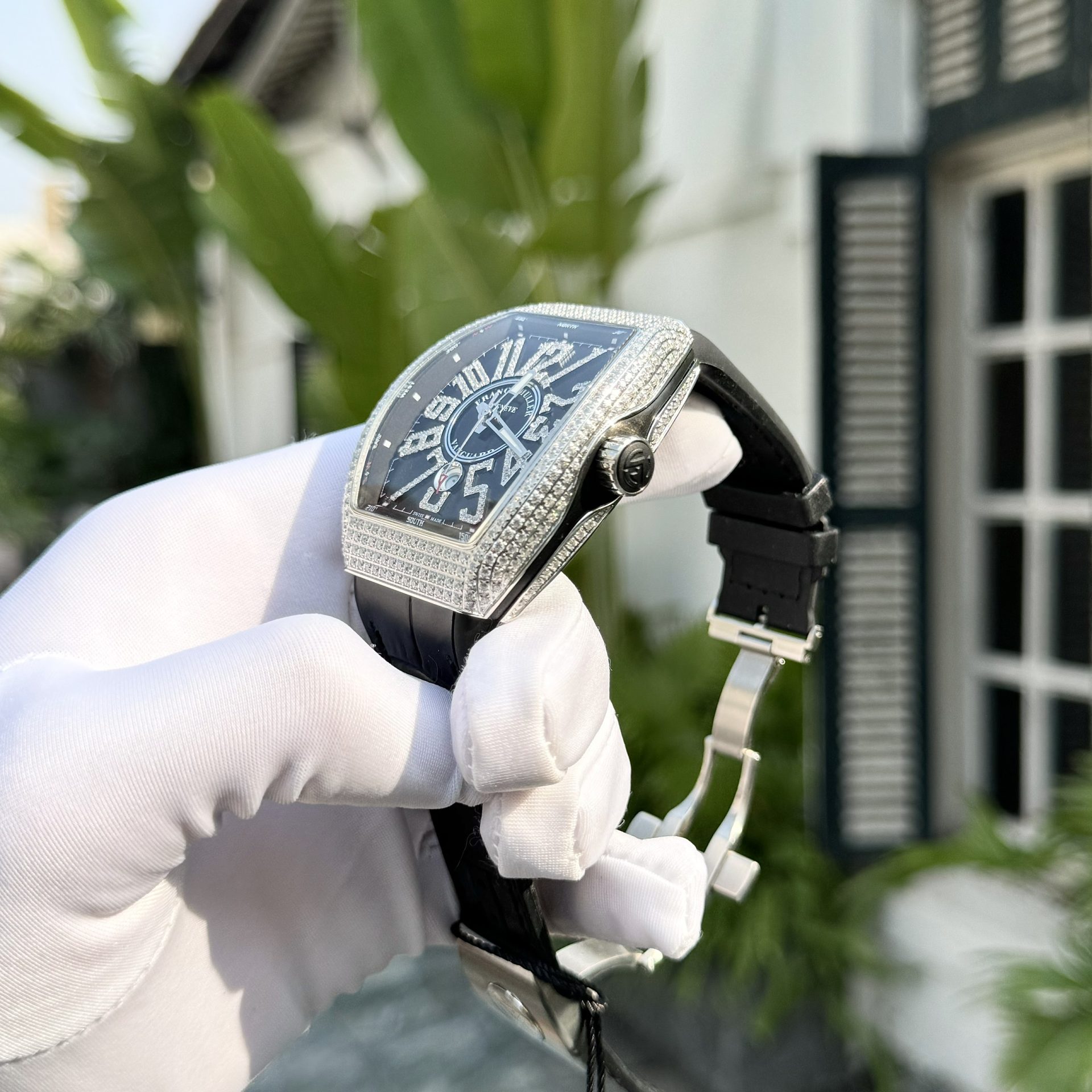 Franck Muller V45 SC DT Replica 11 Watch Black Dial With Stone  Factory ABF 45mm