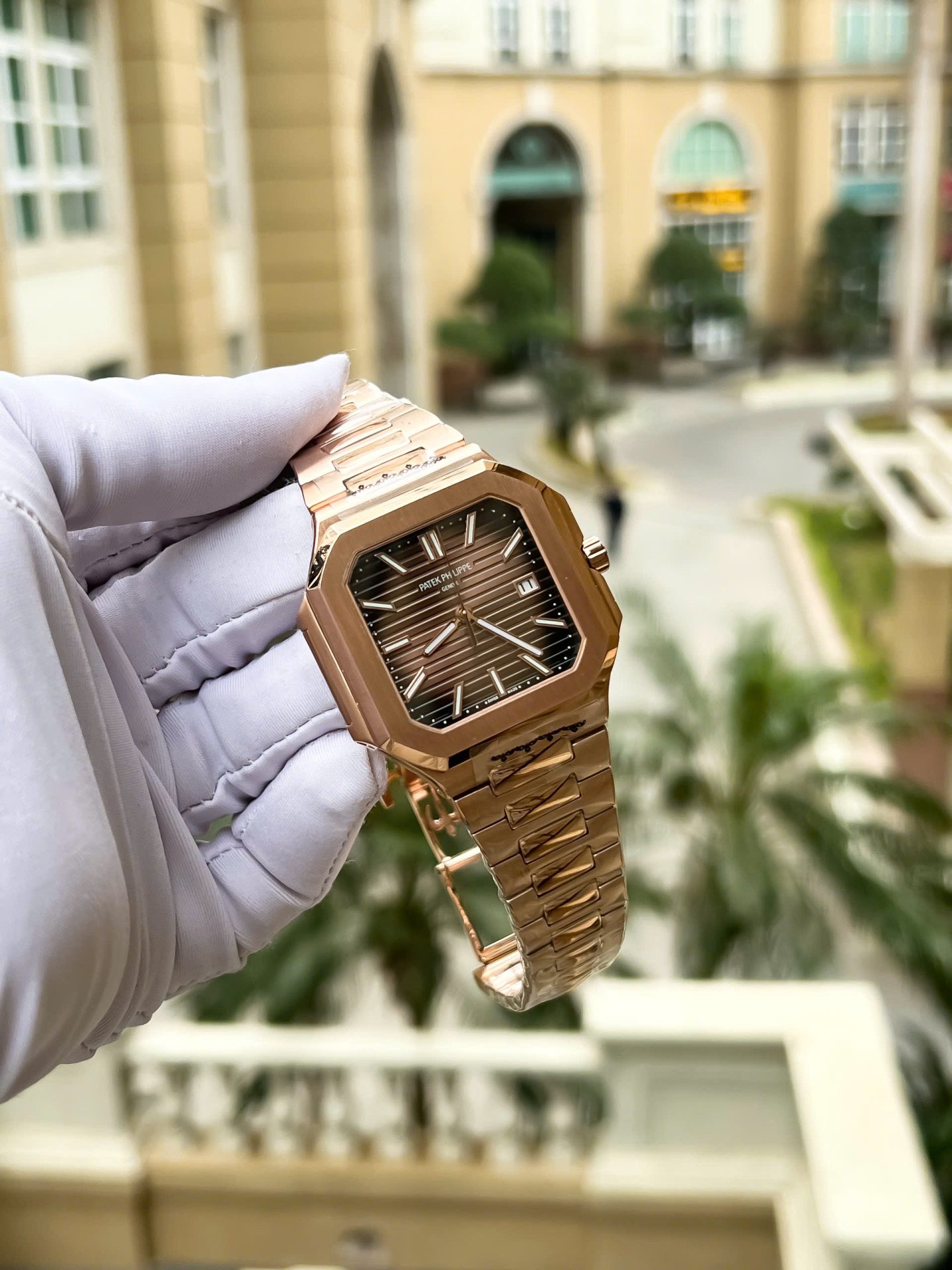 Patek Philippe Cubitus 5821 Rose Gold Replica Watch Dial Square Chocolate 45mm