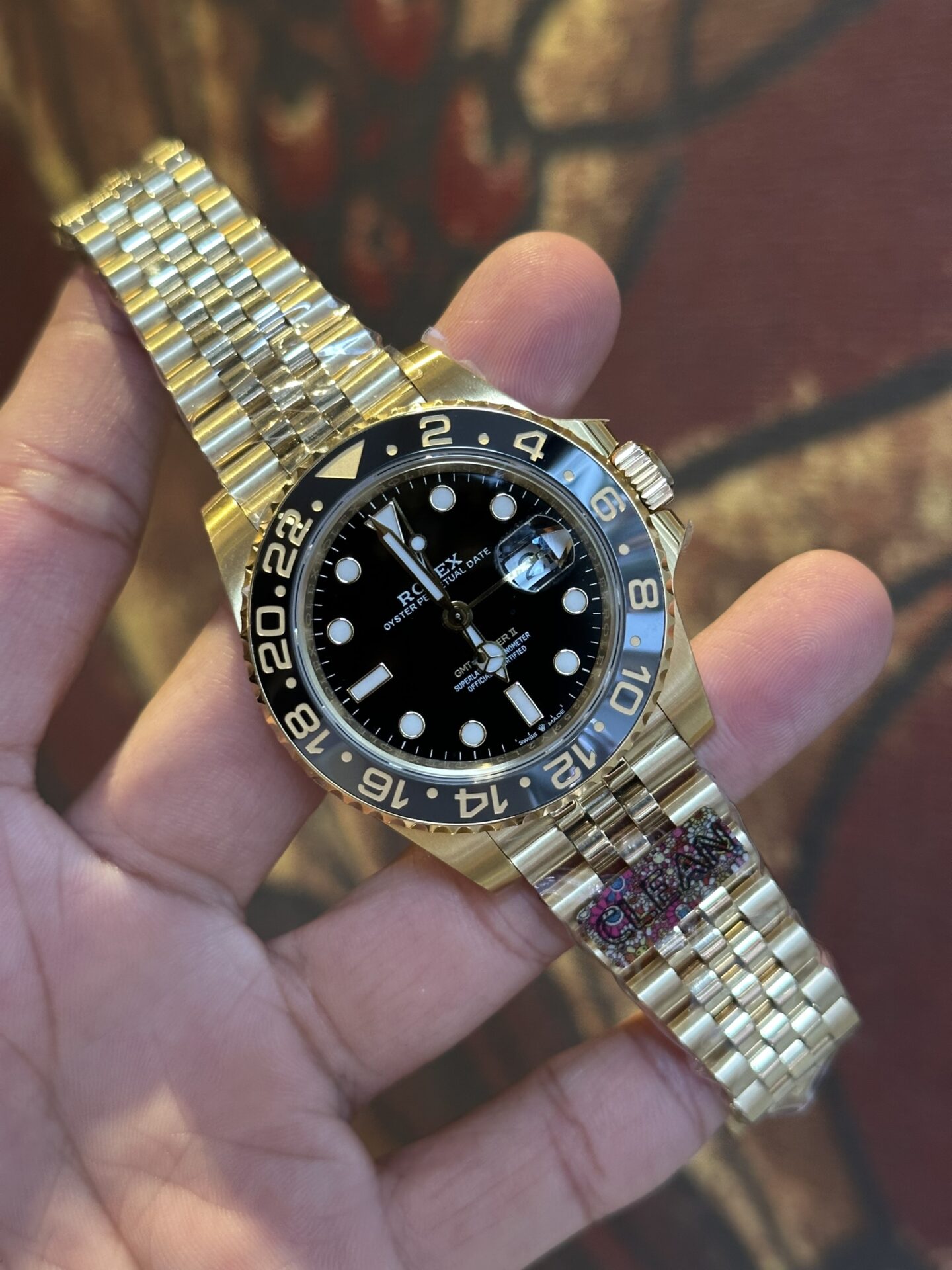 Rolex Replica 1:1 Watch GMT-Master II 126718GRNR Gold Plated Factory Clean 40mm