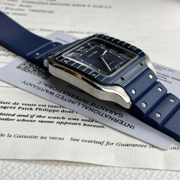 Cartier Replica 1:1 Watch Santos WSSA0030 Blue Dial Rubber Strap 39.8mm