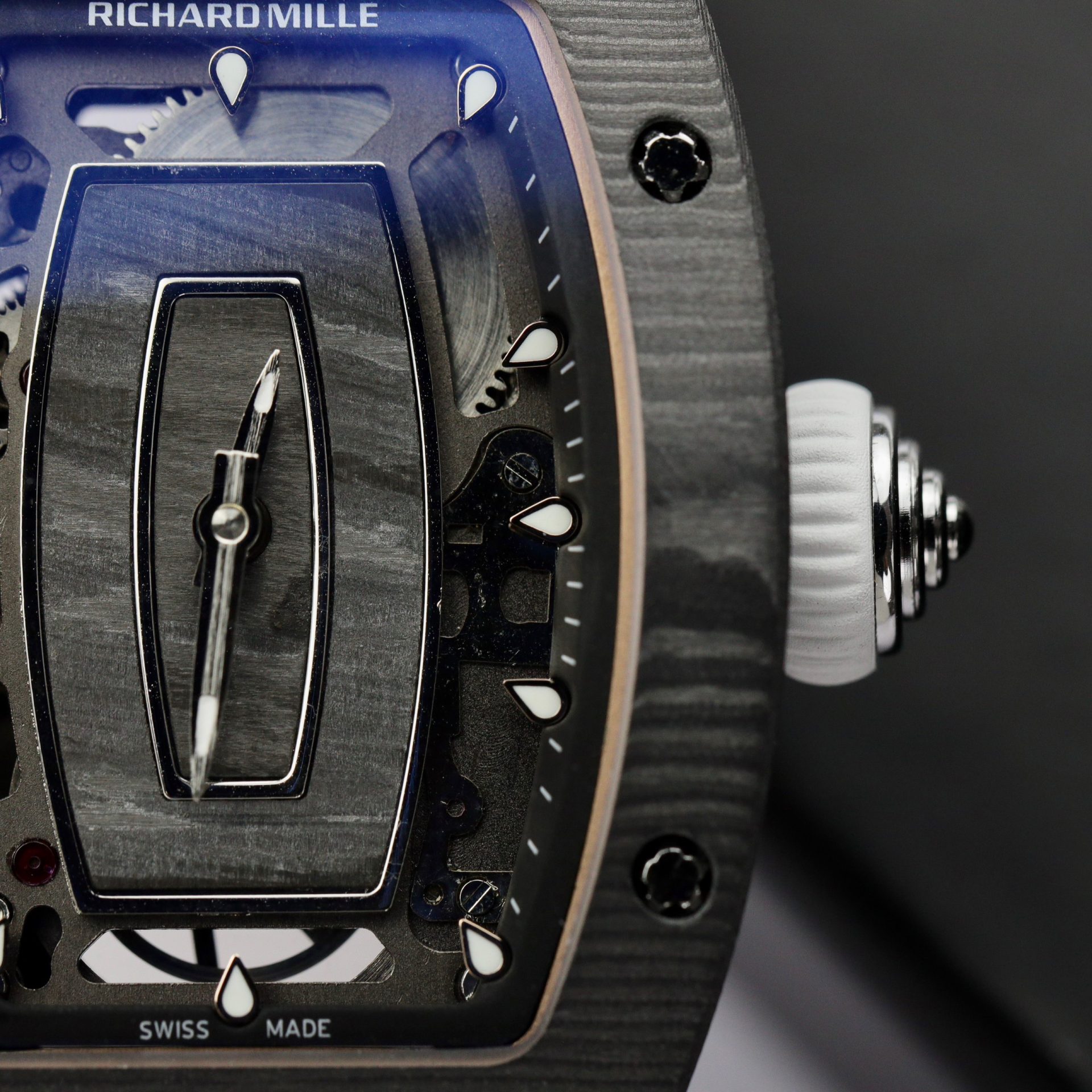 Richard Mille Replica 1:1 Watch RM07 Carbon White Rubber Strap Best Quality 36mm