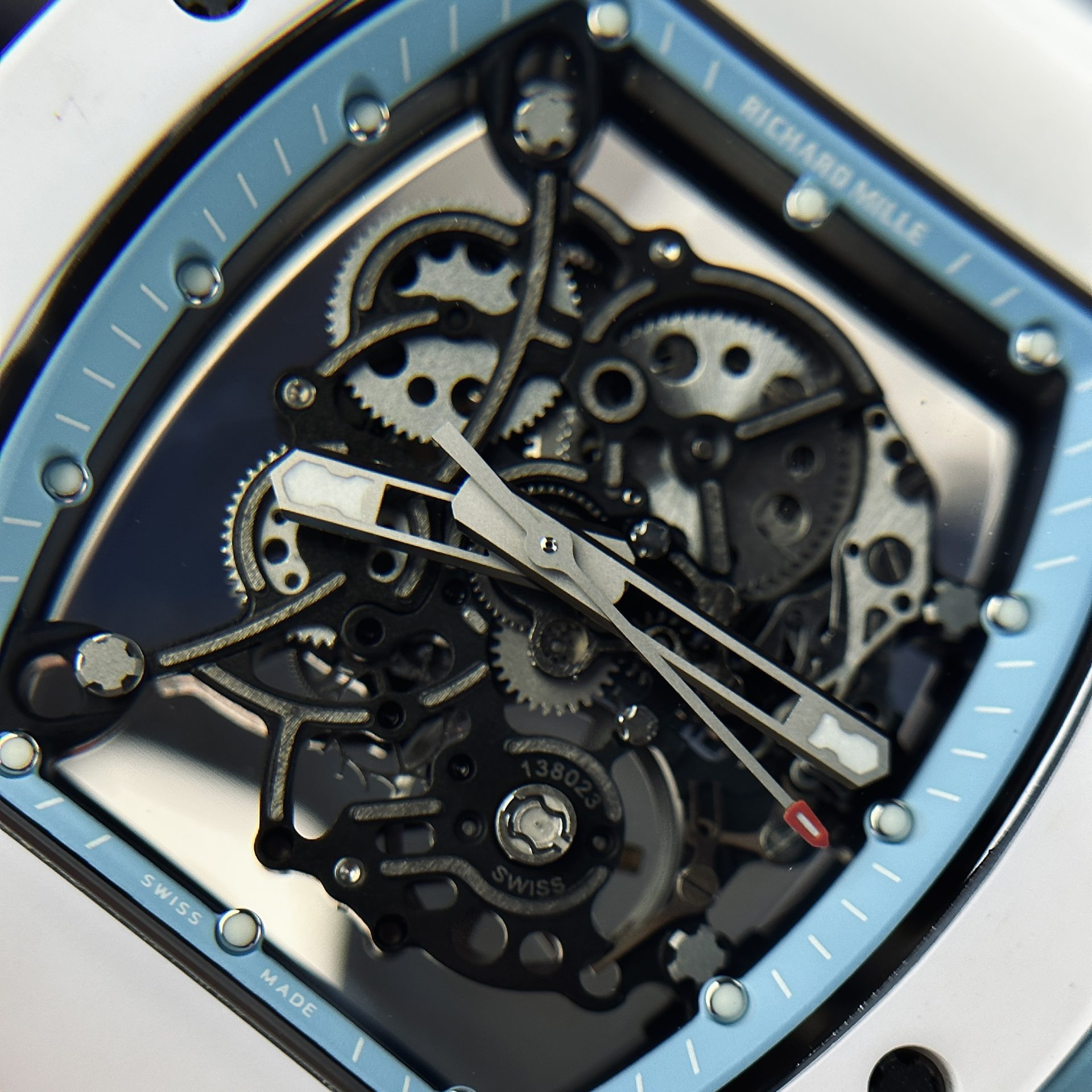 Richard Mille Replica 1:1 Watch RM055 Ceramic Bubba Wasson Blue Factory BBR 45mm