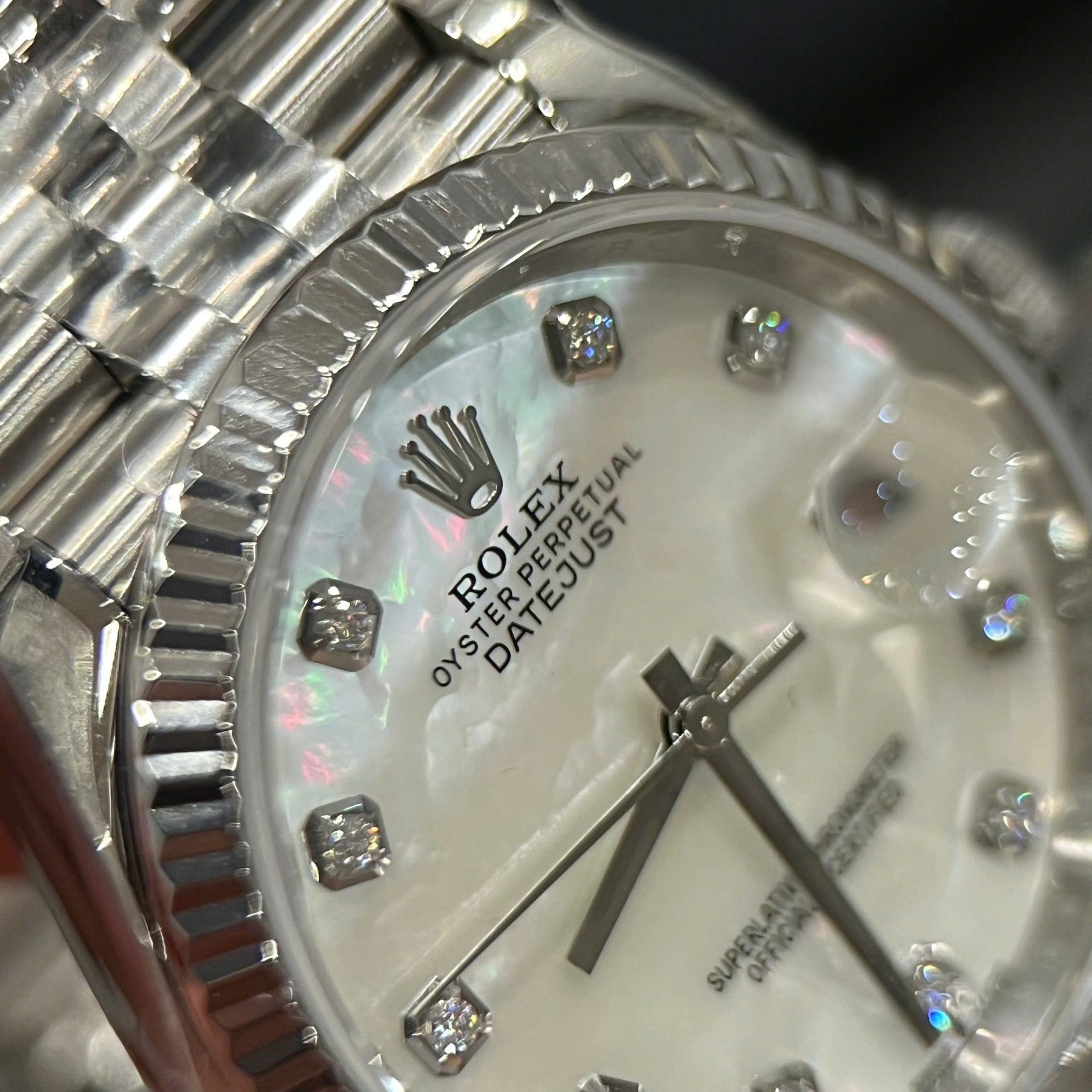 Rolex DateJust 126234 Luxury Replica Watches Mother Of Pearl   Moissanite Dial VS Factory 36mm