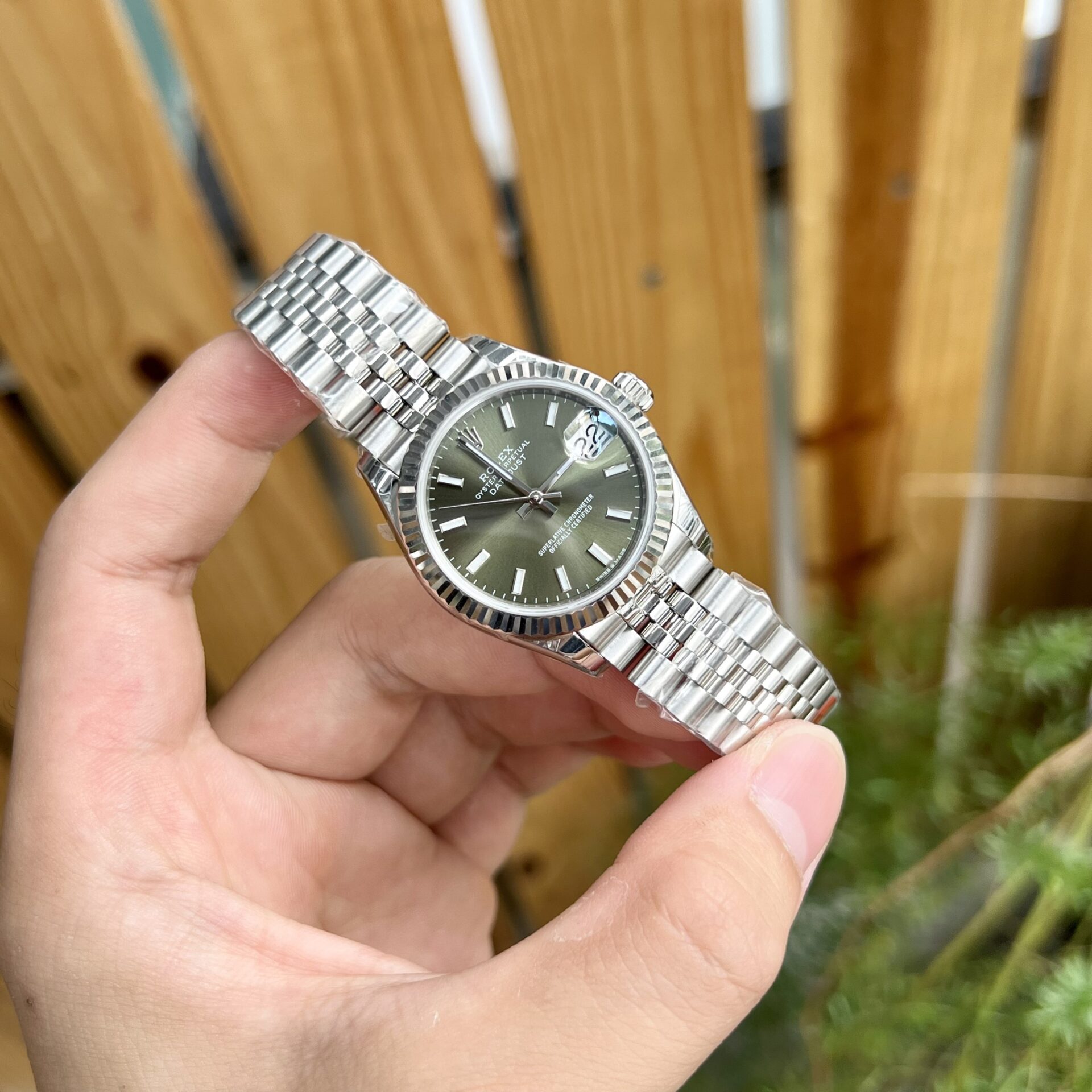 Rolex DateJust Women Green Dial Jubilee Strap Super Fake 1:1 EW 31mm