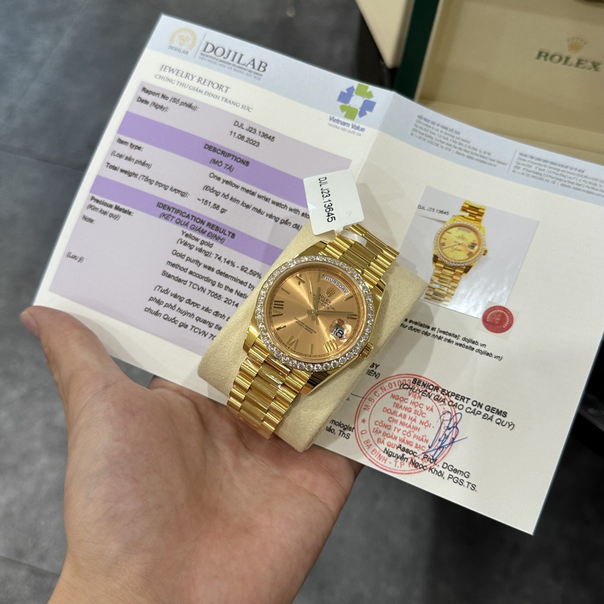 Rolex Replica Watch Day-Date 228238 Gold Wrapped Moissanite GM V2 152gram 40mm