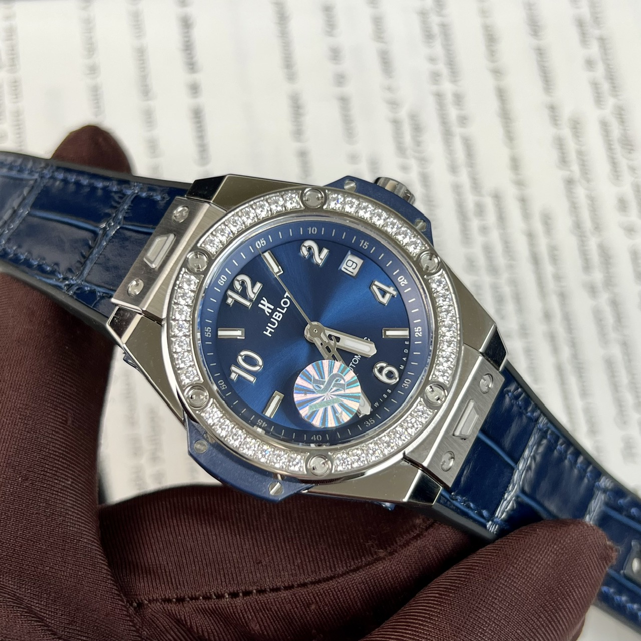 Hublot Replica 1:1 Watch Big Bang One Click Blue Dial With Diamond benzene 38mm