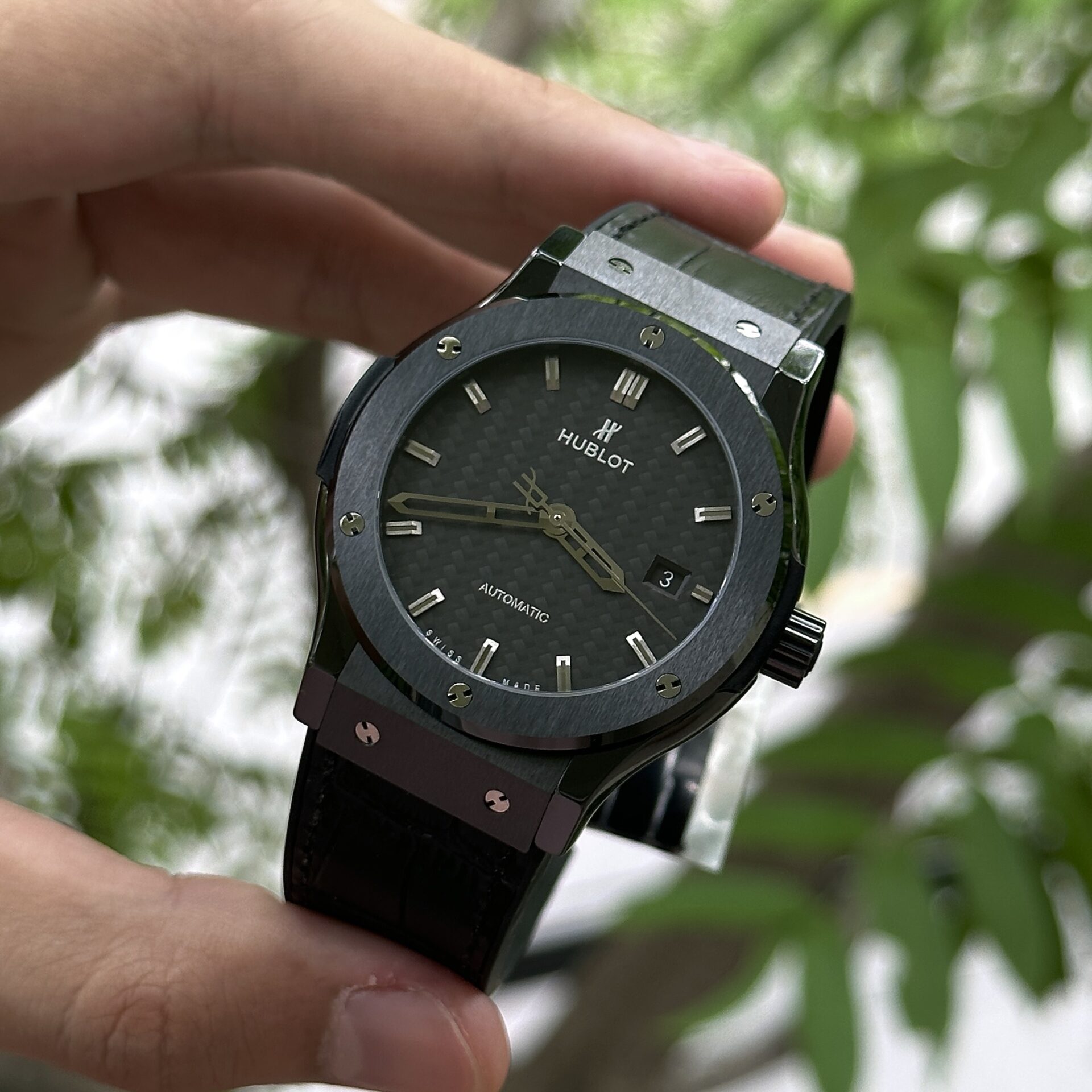 Hublot Classic Fusion Ceramic Carbon High Quality Replica Watch JJZ 42mm