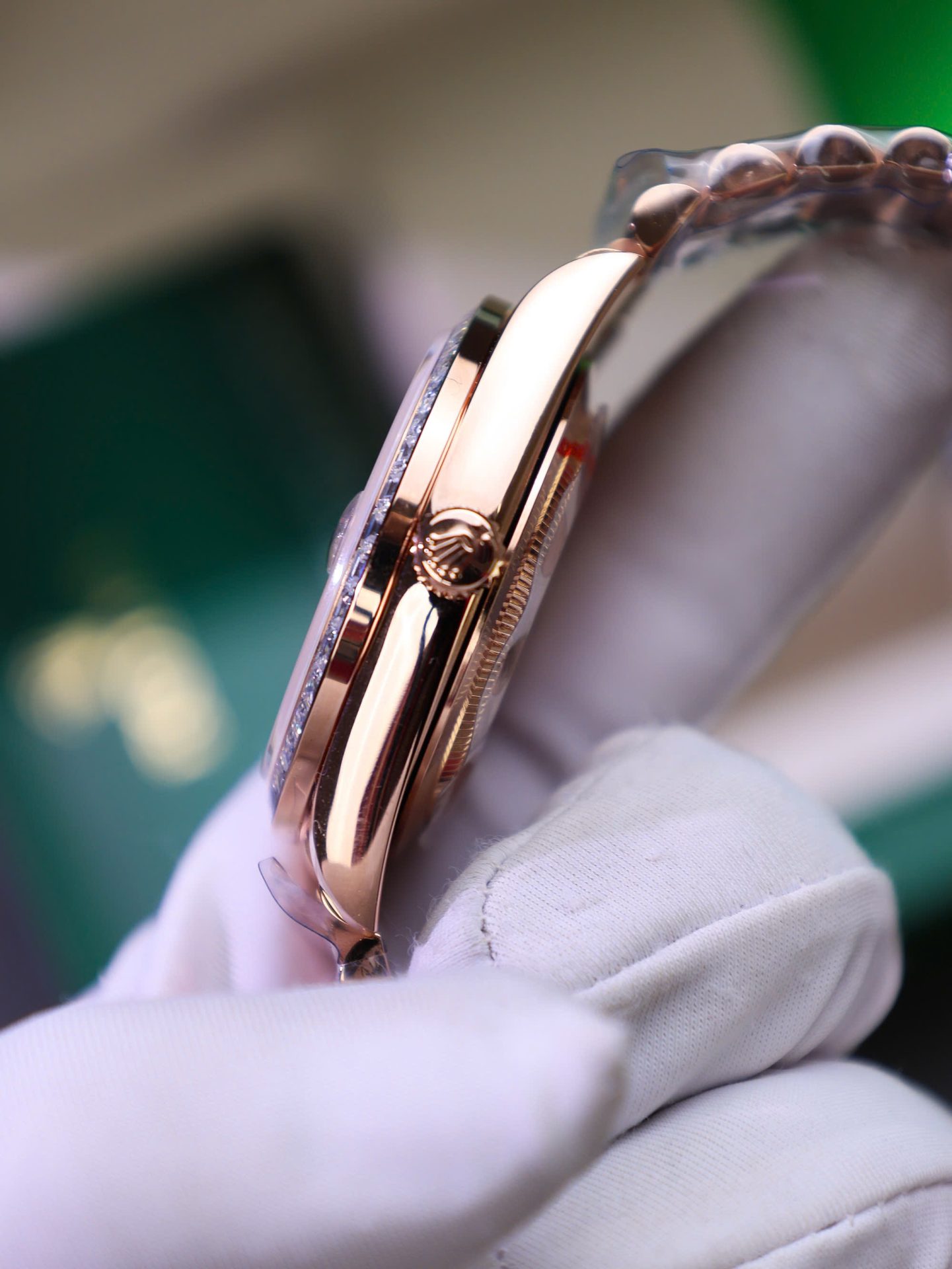 Rolex Best Copies Watches Day-Date Custom Diamonds Moissanite + Gold Wrapped GMF 40mm