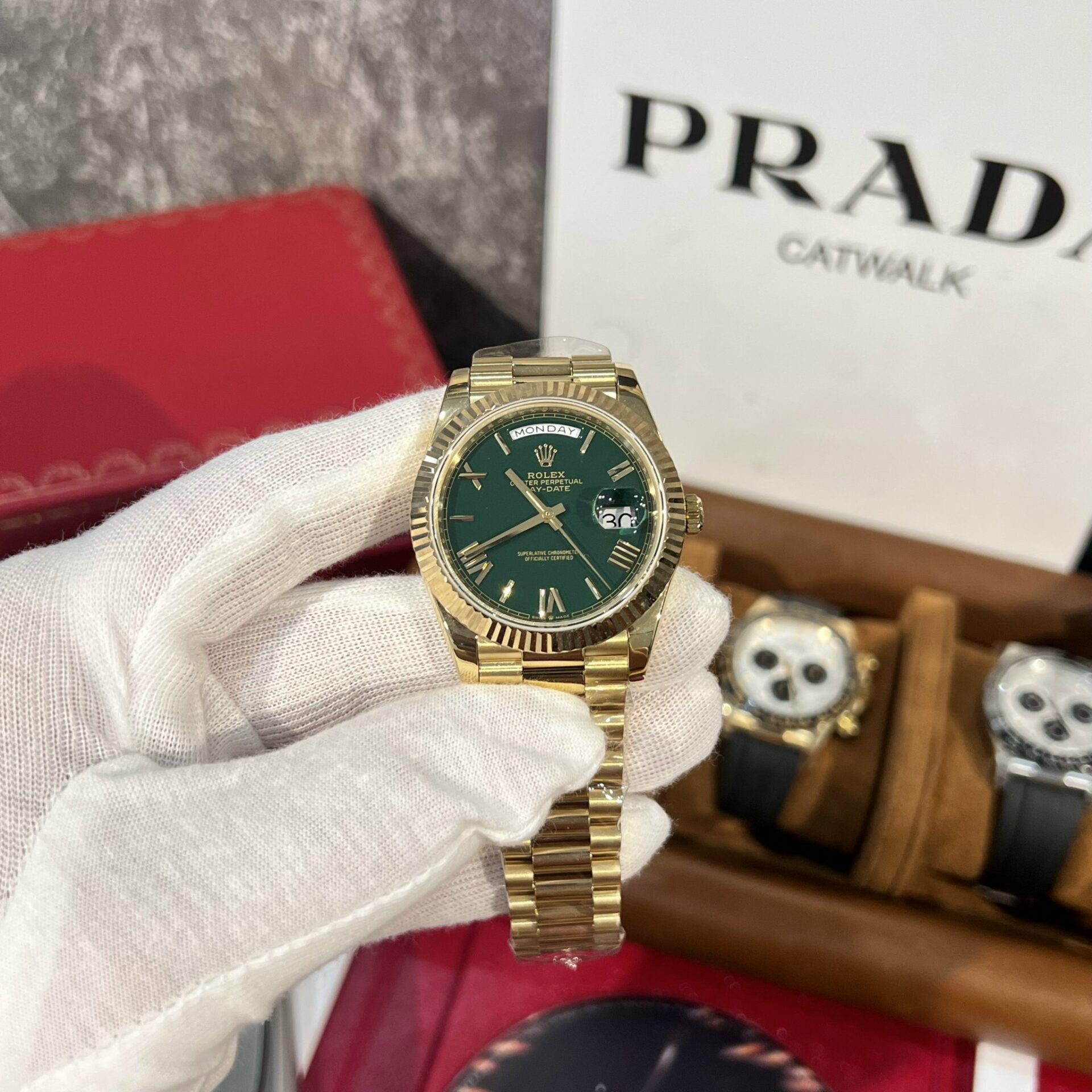 Rolex Replica 1:1 Watch Day-Date 228238 Green Dial Yellow Gold GM Factory V2 40mm