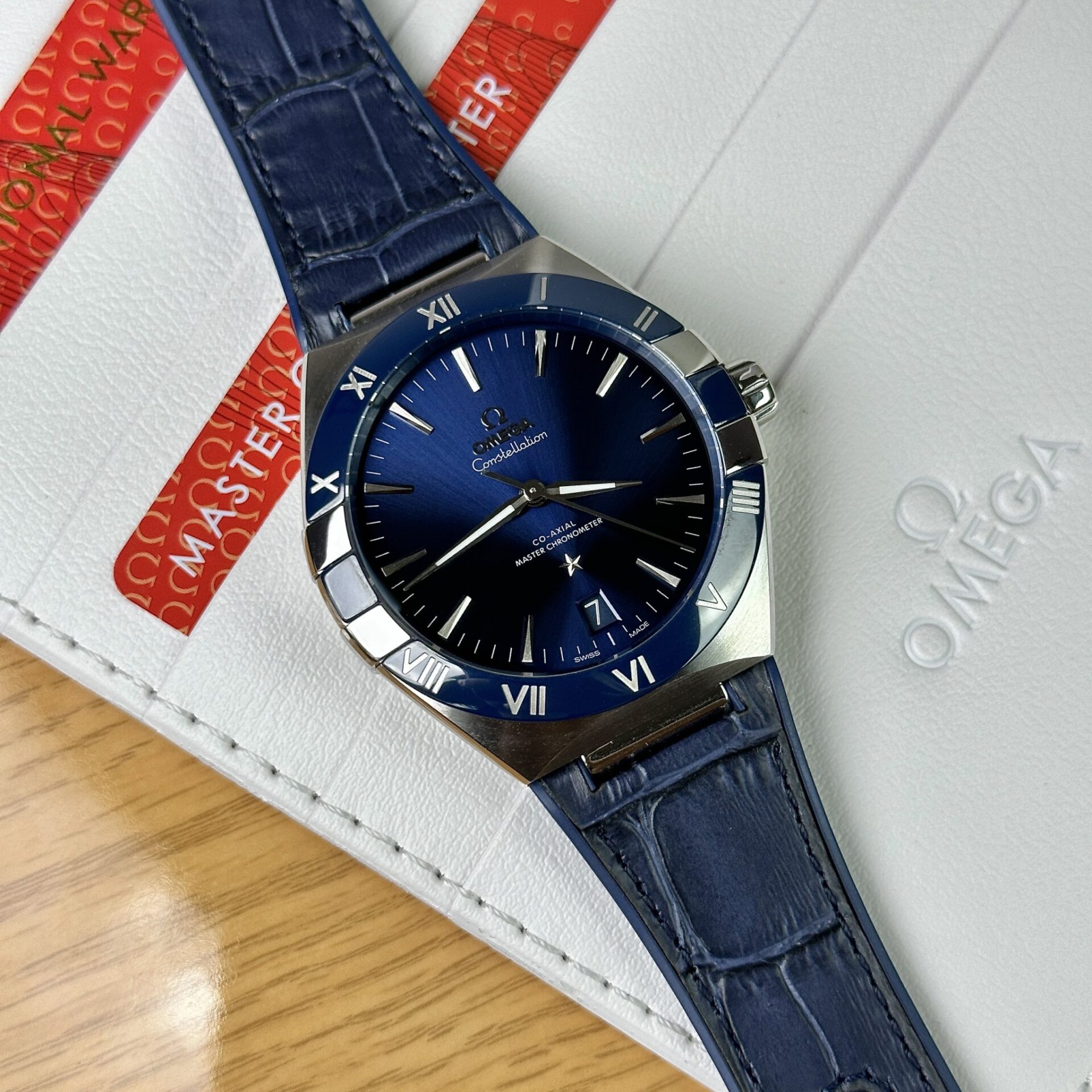 Omega Replica 1:1 Watch Constellation Blue Leather Strap VS Factory 41mm