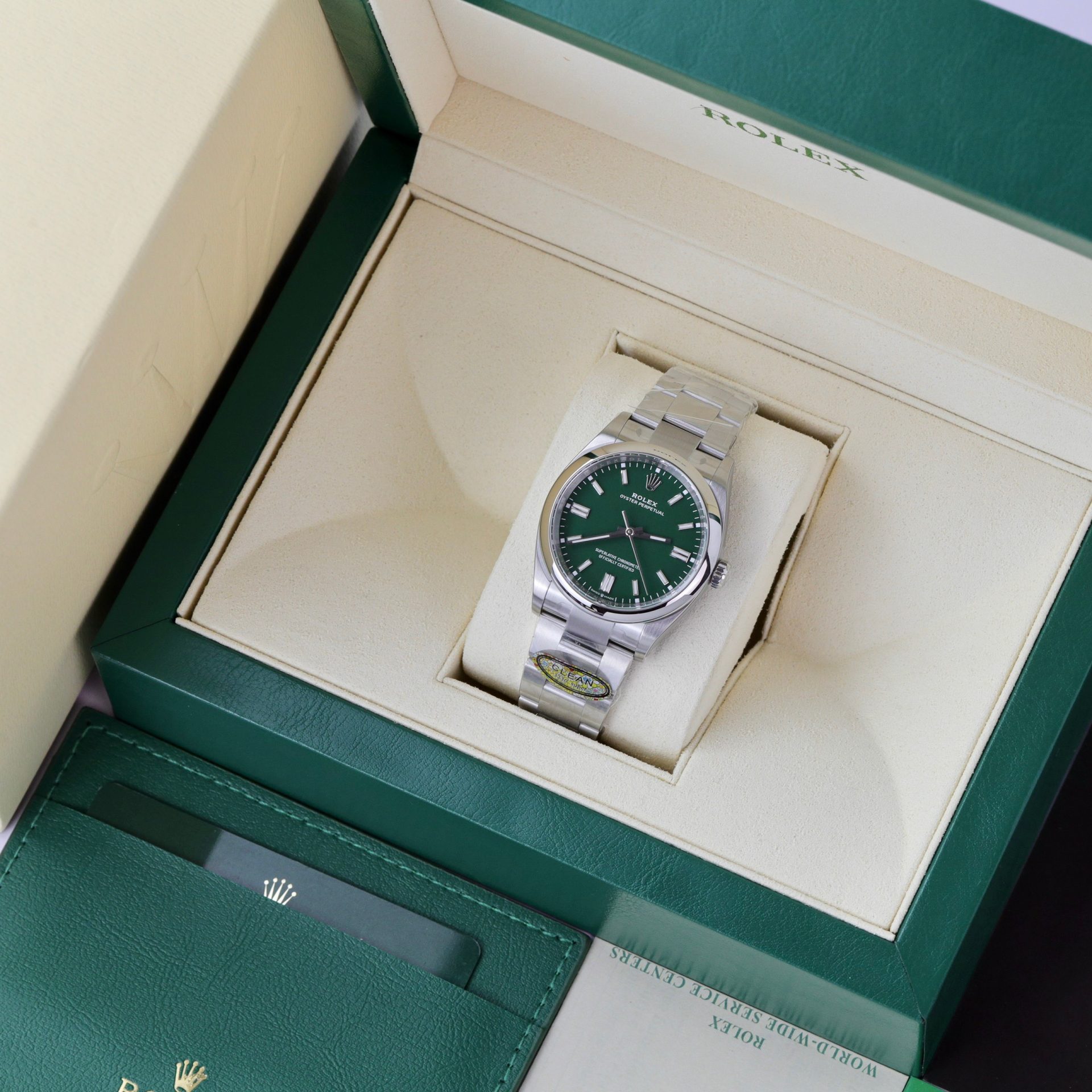 Rolex Rep 11 Watch Oyster Perpetual 126000 Green Dial Clean Factory 41mm