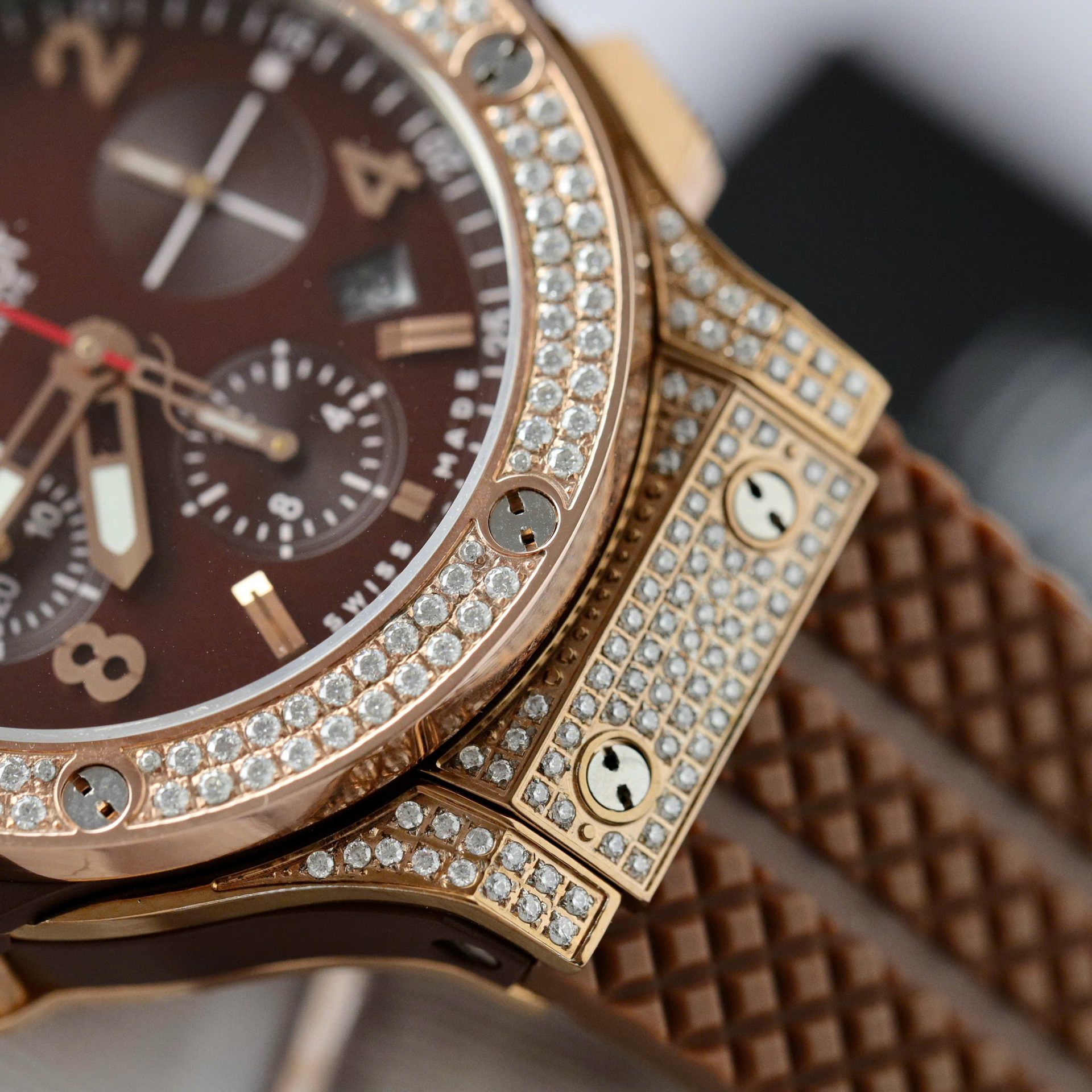 Hublot Big Bang King Gold Custom Moissanite Diamonds Hong Kong 42mm