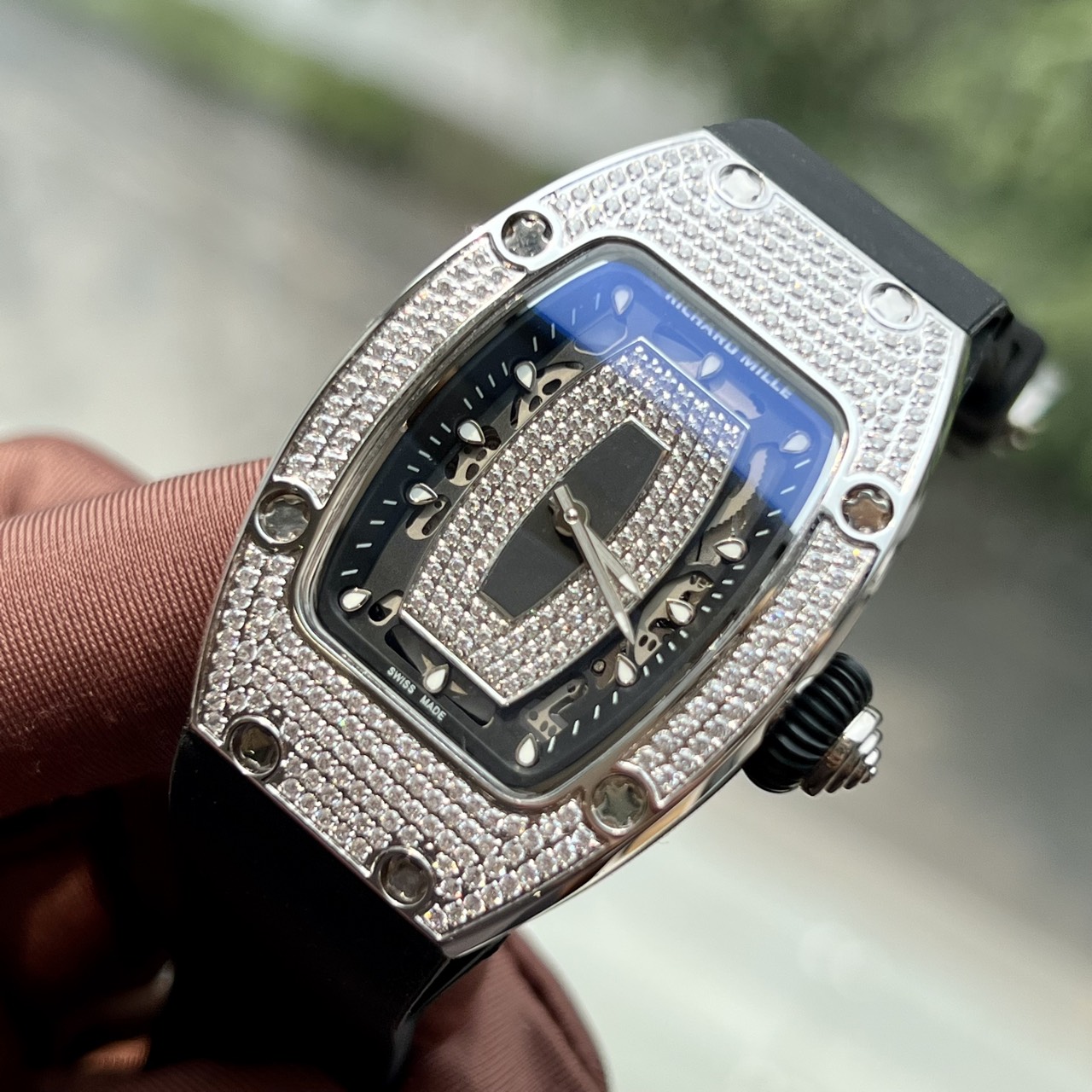 Richard Mille Replica 11 Watch RM007 Women s with Stone Rubber Strap 36mm