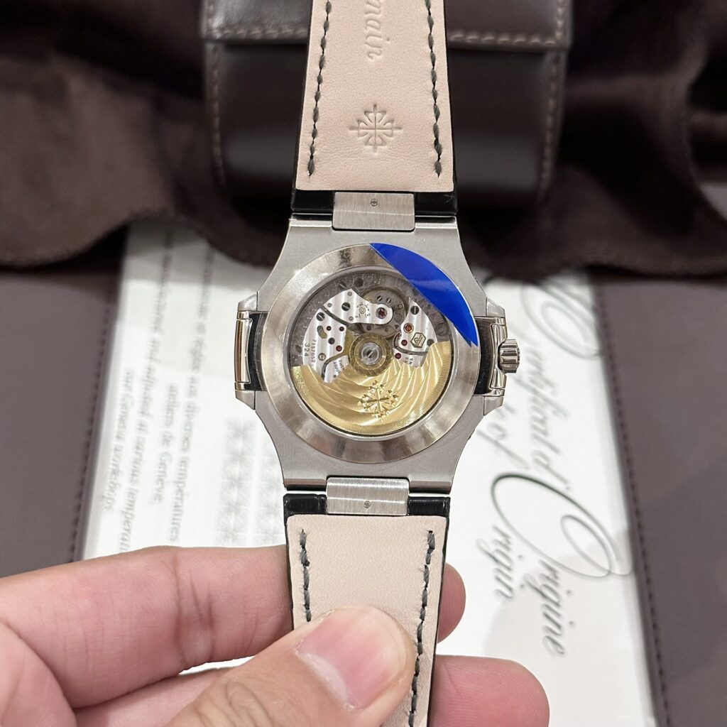 Patek Philippe Nautilus 5726 Replica 1:1 Watch Blue Dial Leather Strap GRF 40.5mm