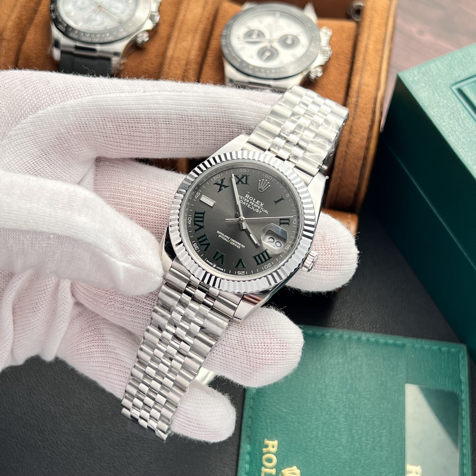 Rolex Datejust 126334 Replica 1:1 Watch Wimbledon Dial Factory Clean 41mm